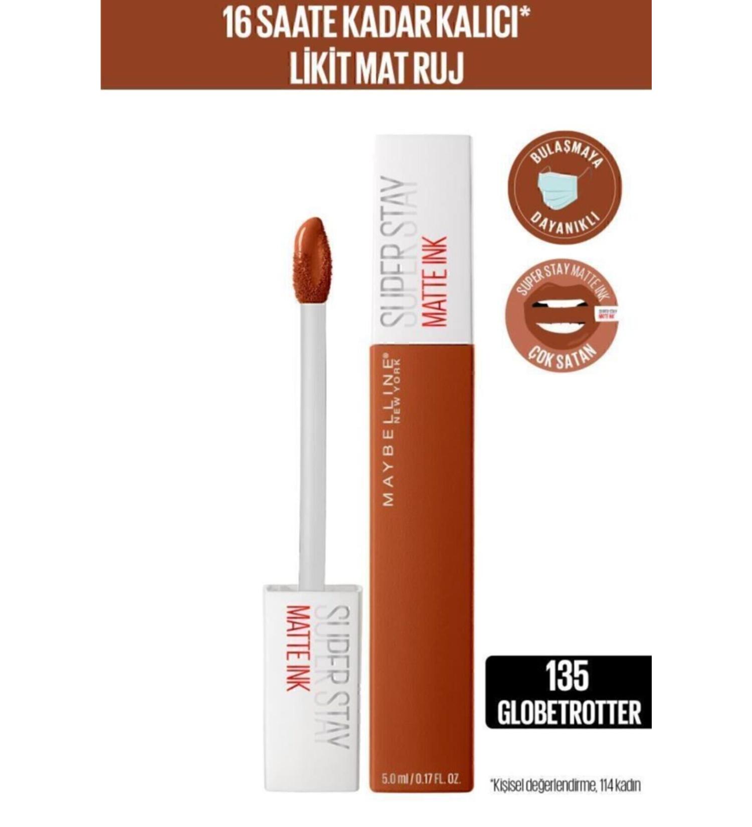 Maybelline New York Super Stay Matte Ink City Edition Likit Mat Ruj - 135 Globe-trotter - Buy Online on GoSupps.com