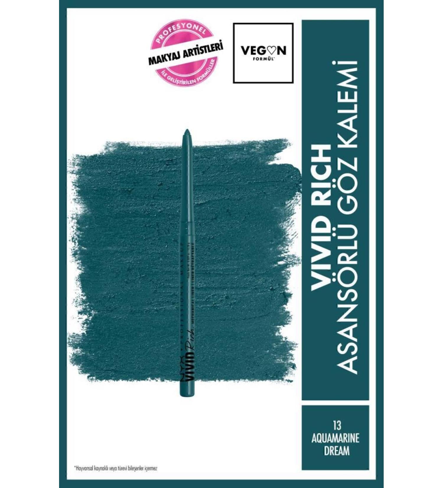 NYX Professional Makeup Vivid Rich Lift Eye Pencil - 13 Aquamarine Dream - Buy Online on GoSupps.com