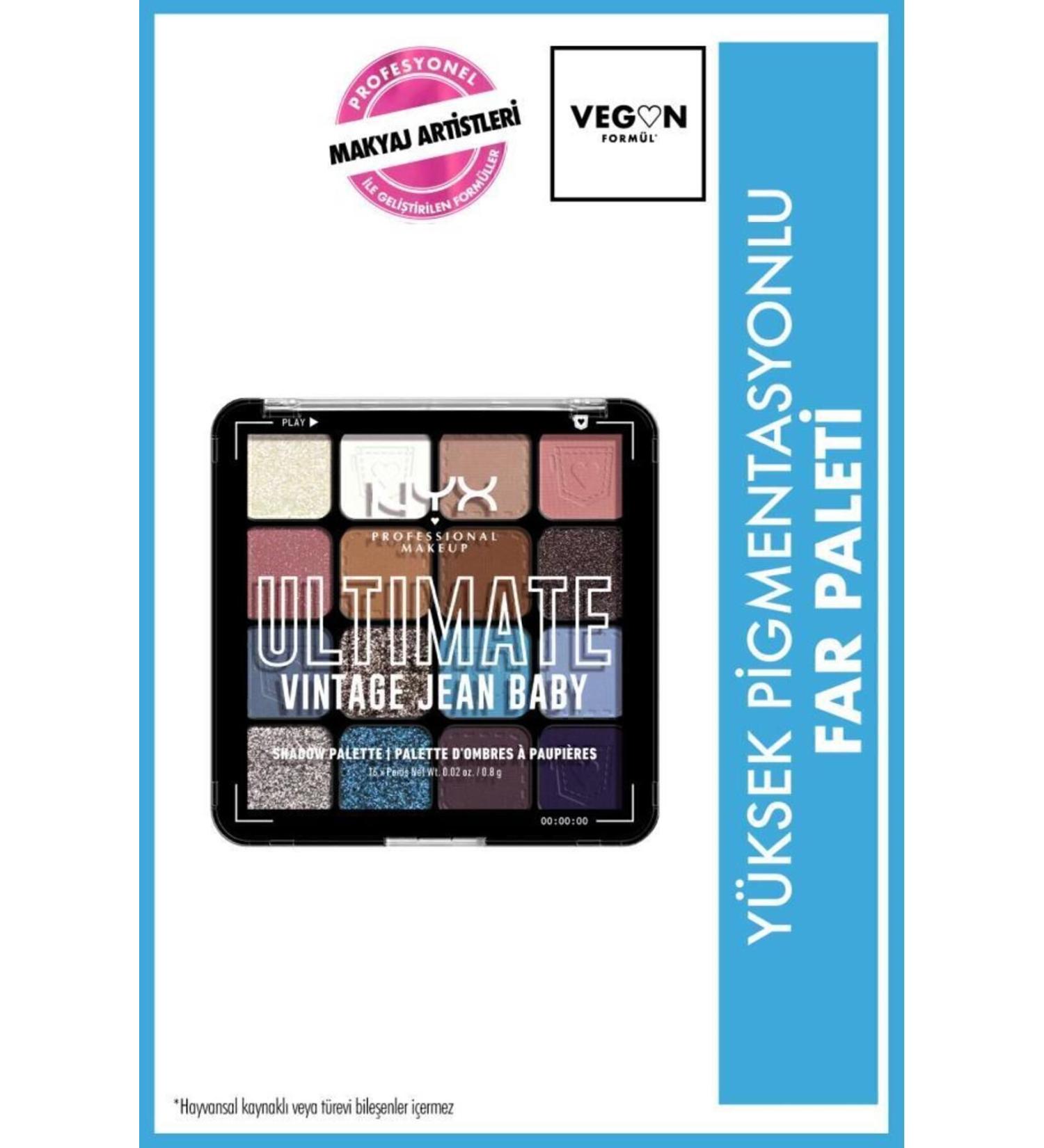 NYX Professional Makeup Ultimate Shadow Palette - Vintage Jean Baby Eyeshadow Palette - Buy Online on GoSupps.com