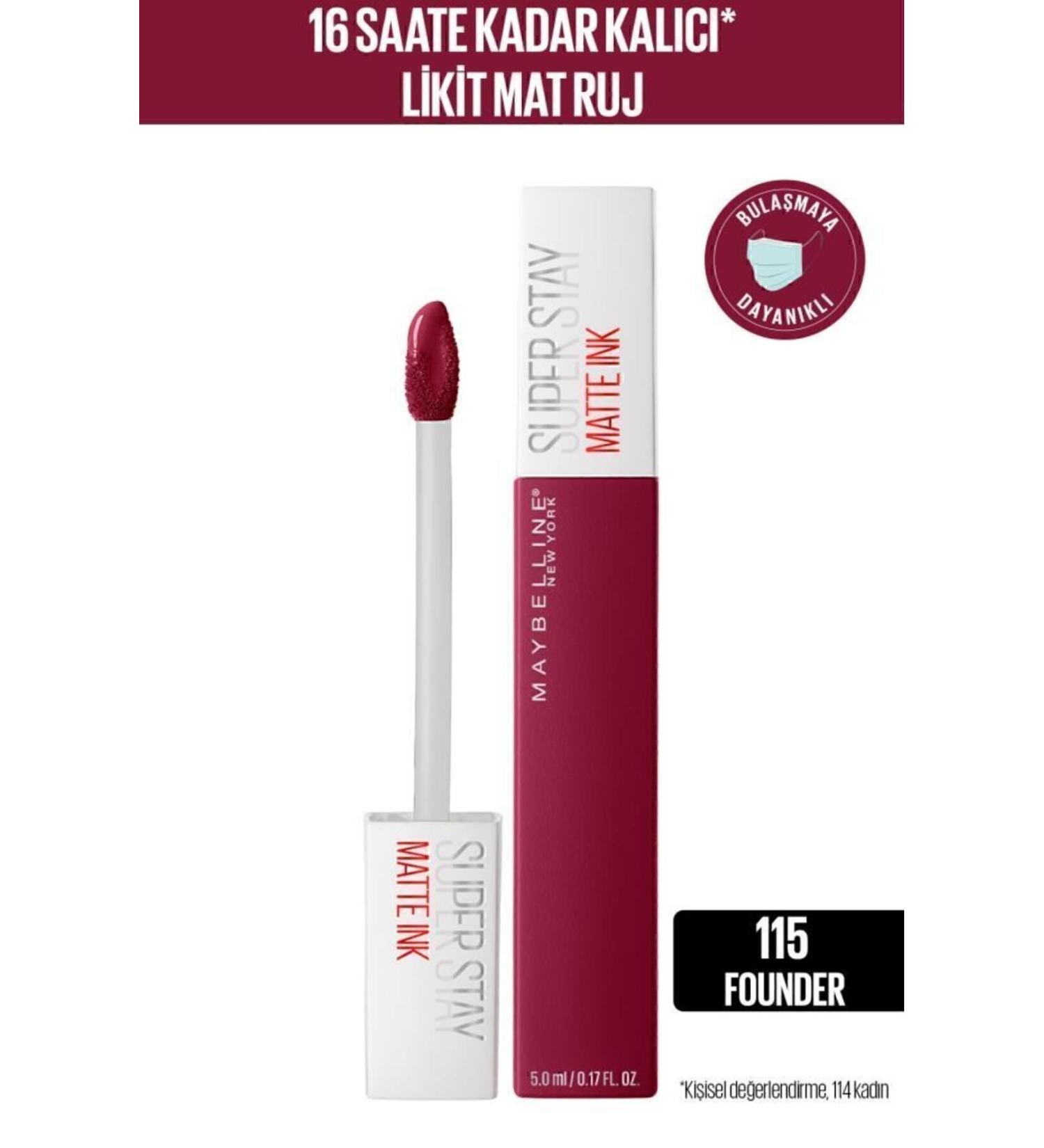 Maybelline New York Superstay Matte Ink Lipstick 115 Founder - Buy Online on GoSupps.com