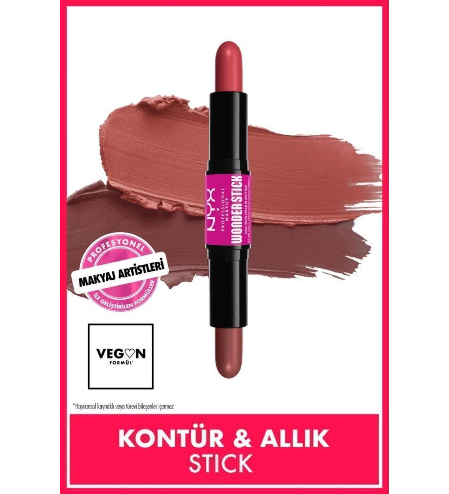 NYX Professional Makeup Wonder Stick Double-Ended Cream Blush Stick - Coral and Deep Peach - Buy Online on GoSupps.com