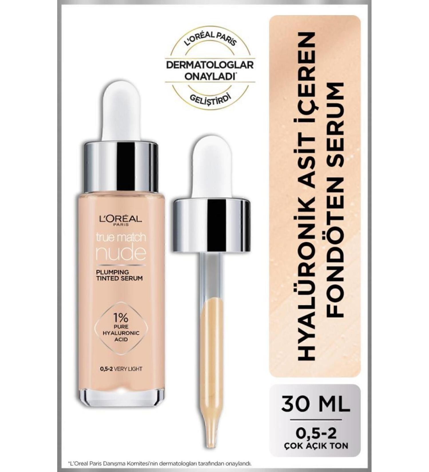 L'Oreal Paris True Match Nude Foundation Serum 0.5-2 Very Light - Buy Online on GoSupps.com