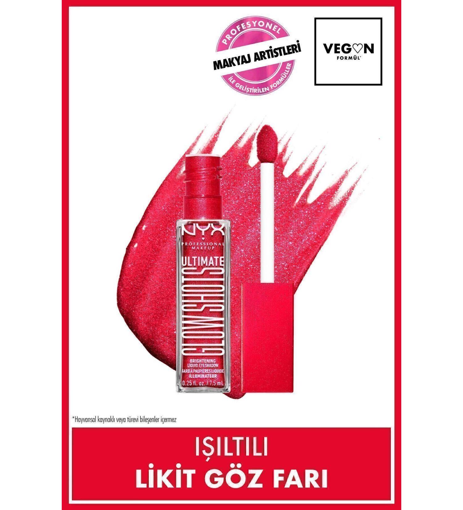 NYX Professional Makeup Ultimate Glow Shots Shimmering Liquid Eyeshadow - 19 Strawberry Stacked - Buy Online on GoSupps.com