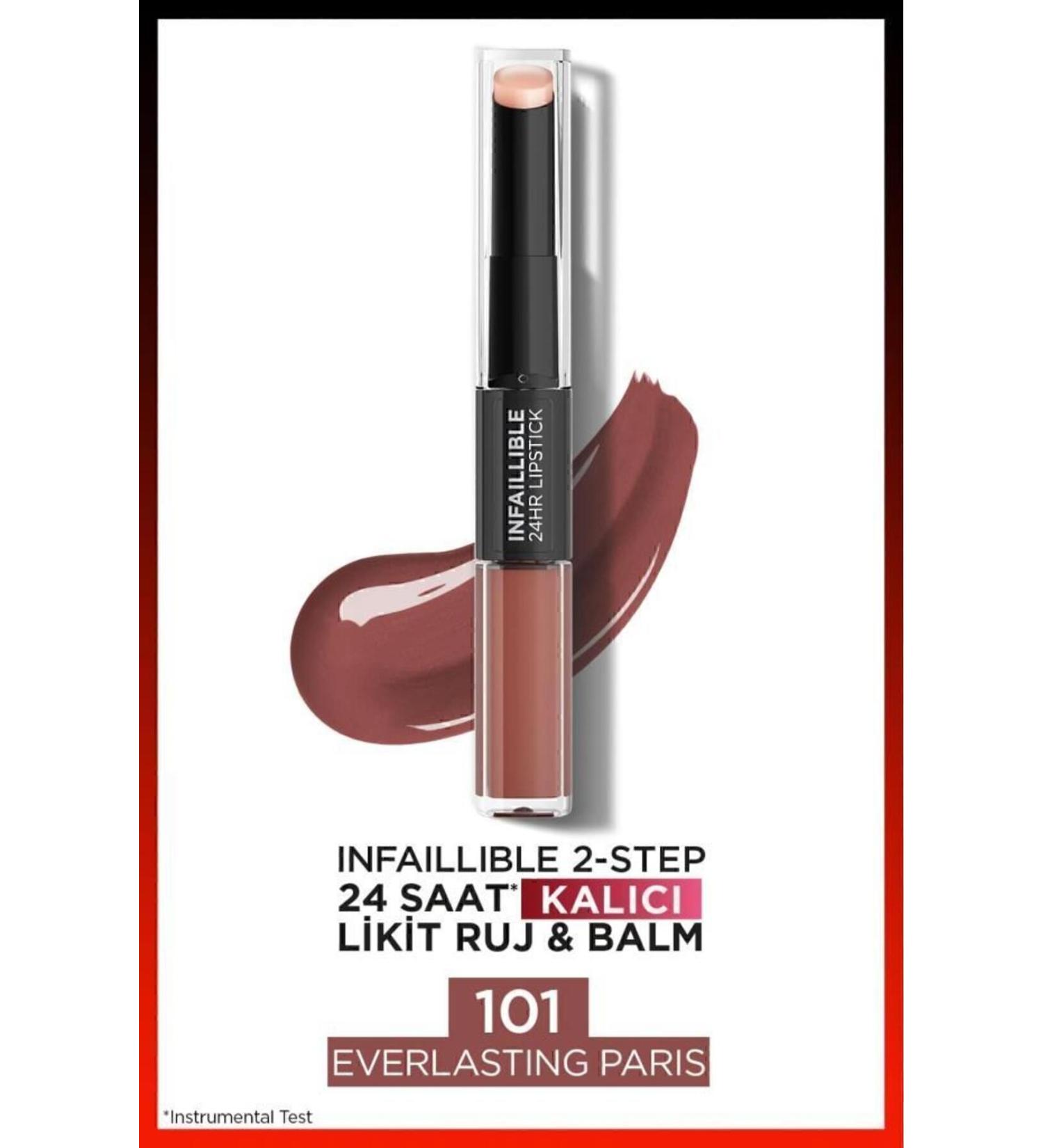 L'Oreal Paris L'oreal Paris Infaillible 2-step 24 Hour Liquid Lipstick & Balm - 101 Everlasting Paris - Buy Online on GoSupps.com