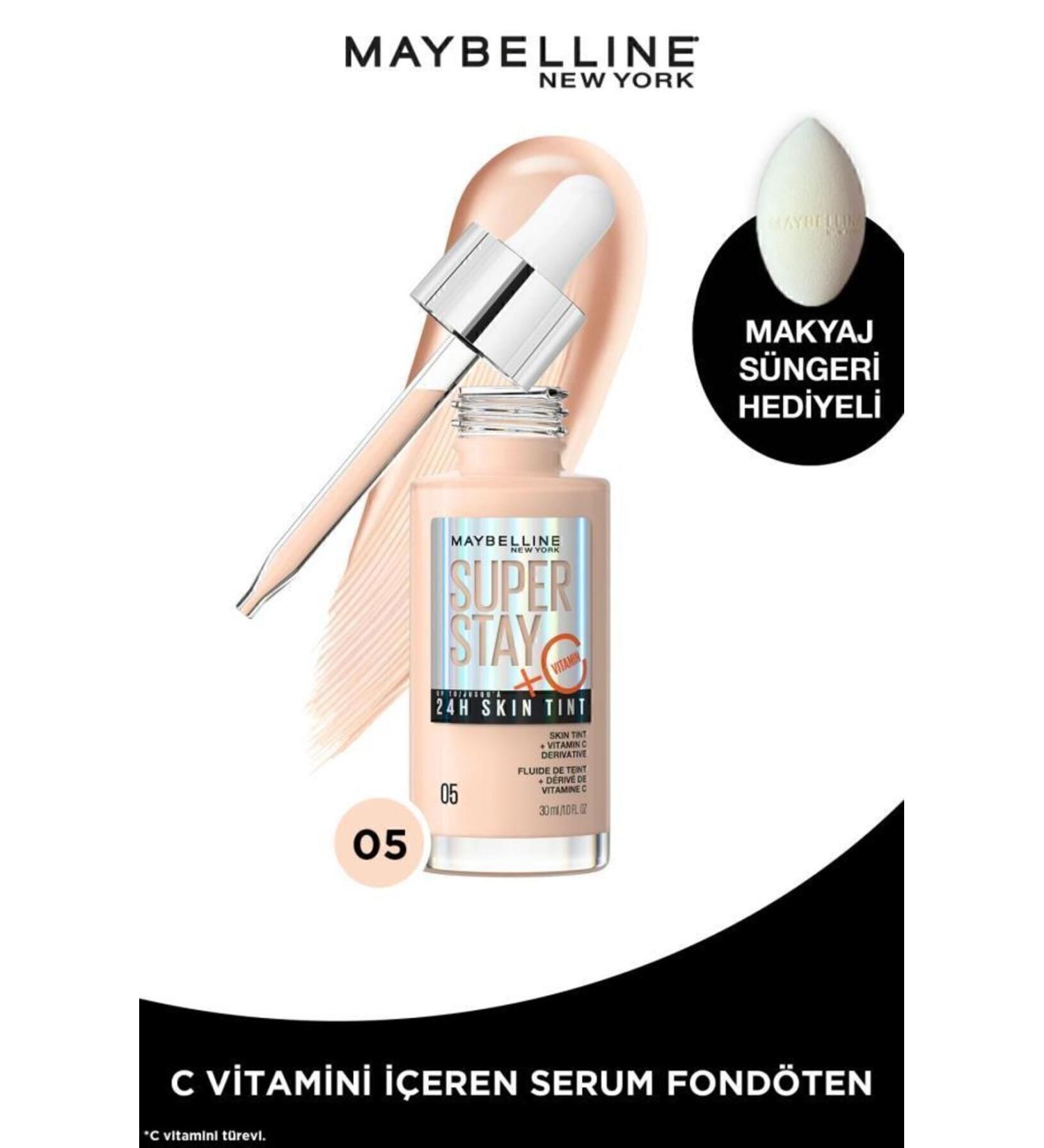 Maybelline New York Super Stay Skin Tint Foundation - 05 & Makeup Sponge - Buy Online on GoSupps.com