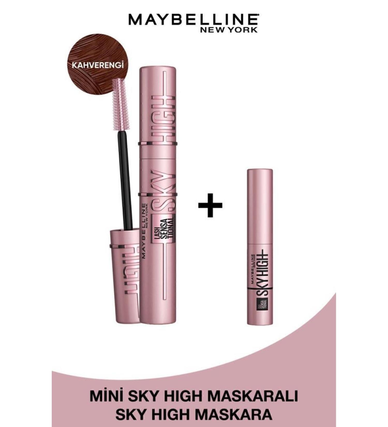 Maybelline New York Lash Sensational Sky High Brown Mascara 7.2 ML & Mini Sky High Black Mascara 4.5 ML - Buy Online on GoSupps.com