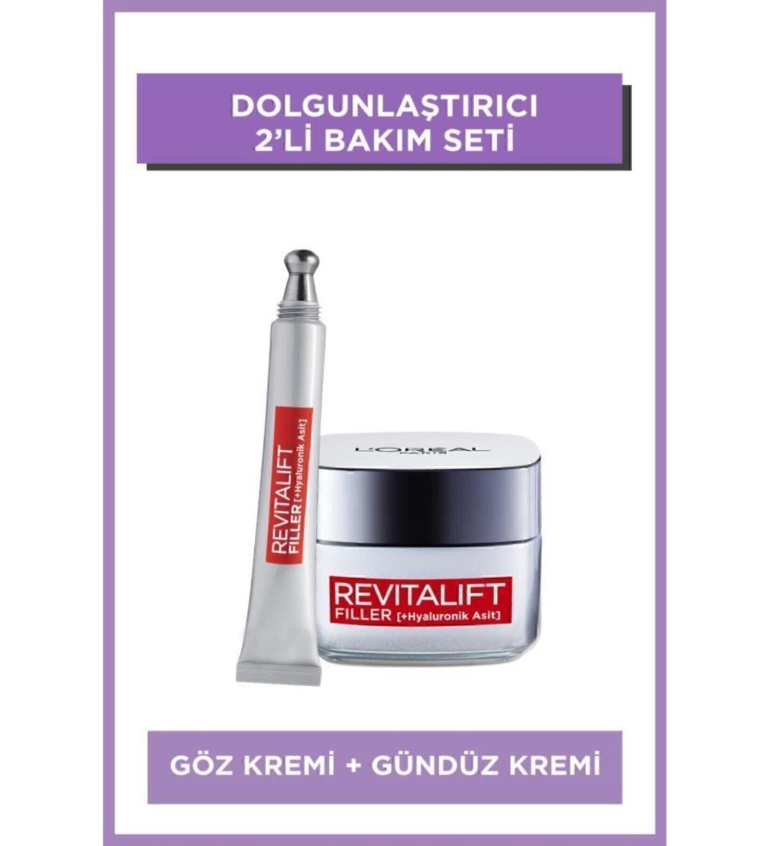 L'Oreal Paris Revitalift Filler Intensive Plumping Anti-Aging Day Cream 50ml + Eye Cream 15ml - Buy Online on GoSupps.com