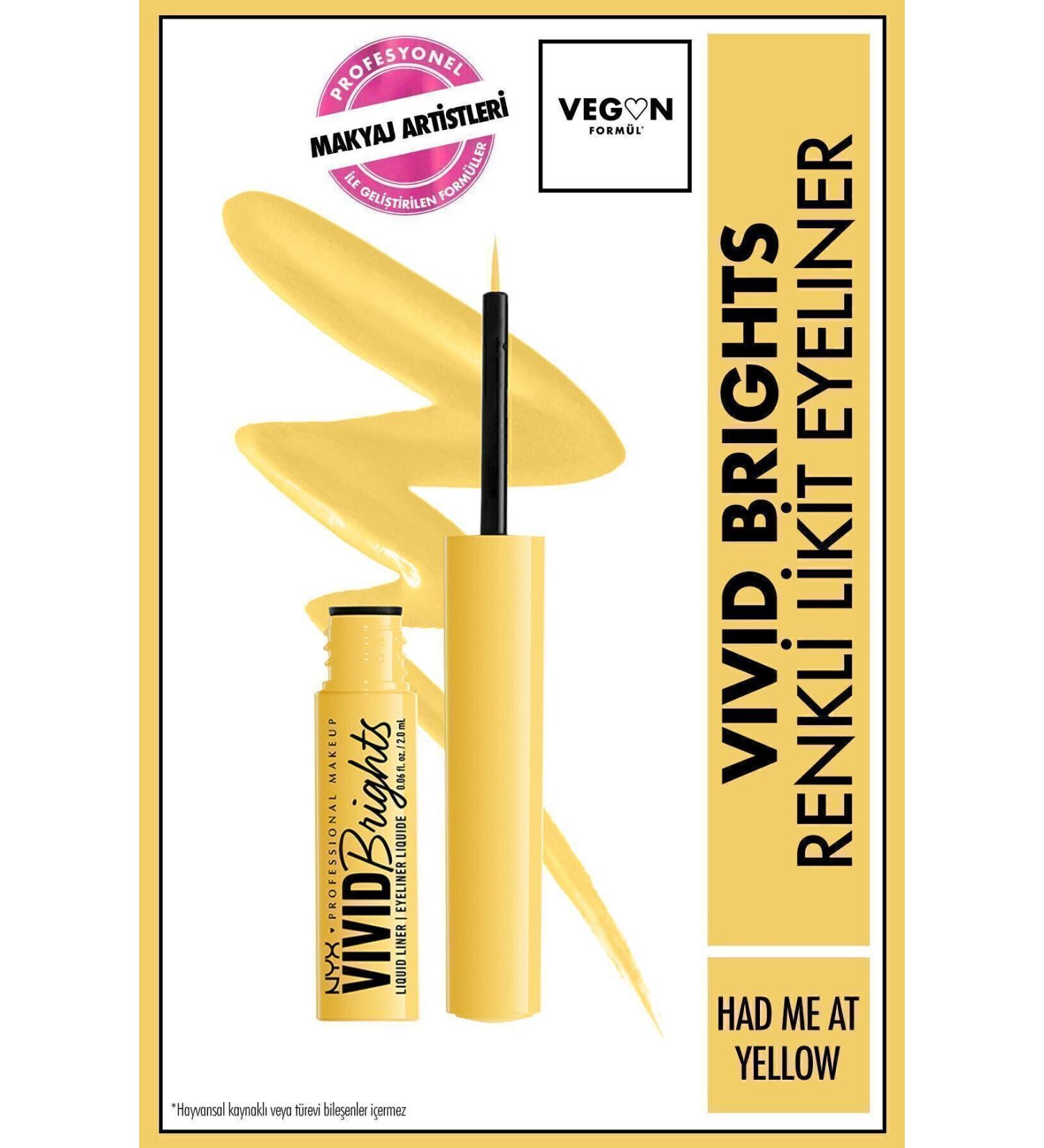 NYX Professional Makeup Vivid Brights Liquid Eyeliner - Had Me At Yellow - Buy Online on GoSupps.com