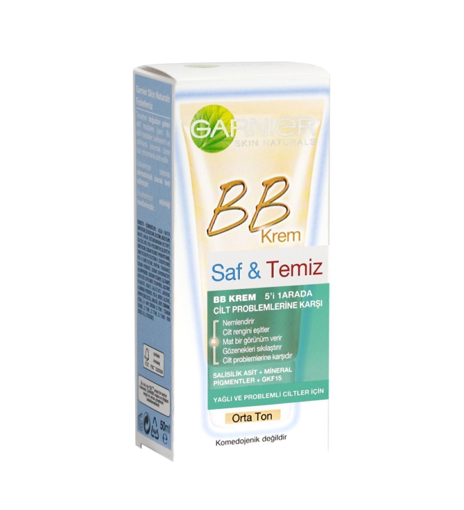 Garnier Pure & Clean Bb Cream Medium Tone Spf 15 50ml - Buy Online on GoSupps.com