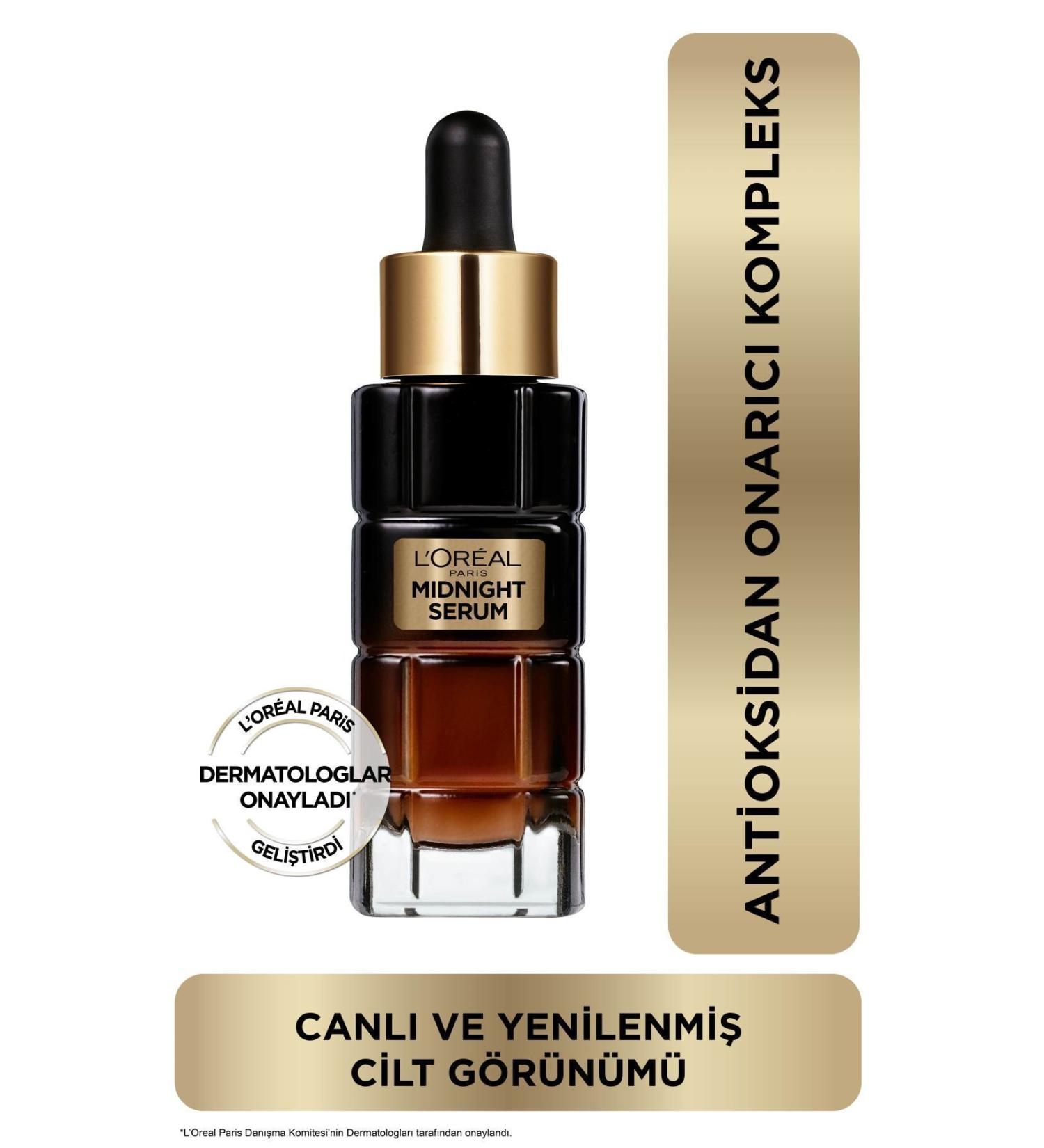 L'Oreal Paris L'or al Paris Midnight Serum Skin Renewal & Skin Appearance Revitalization Effect - 30 Ml - Buy Online on GoSupps.com