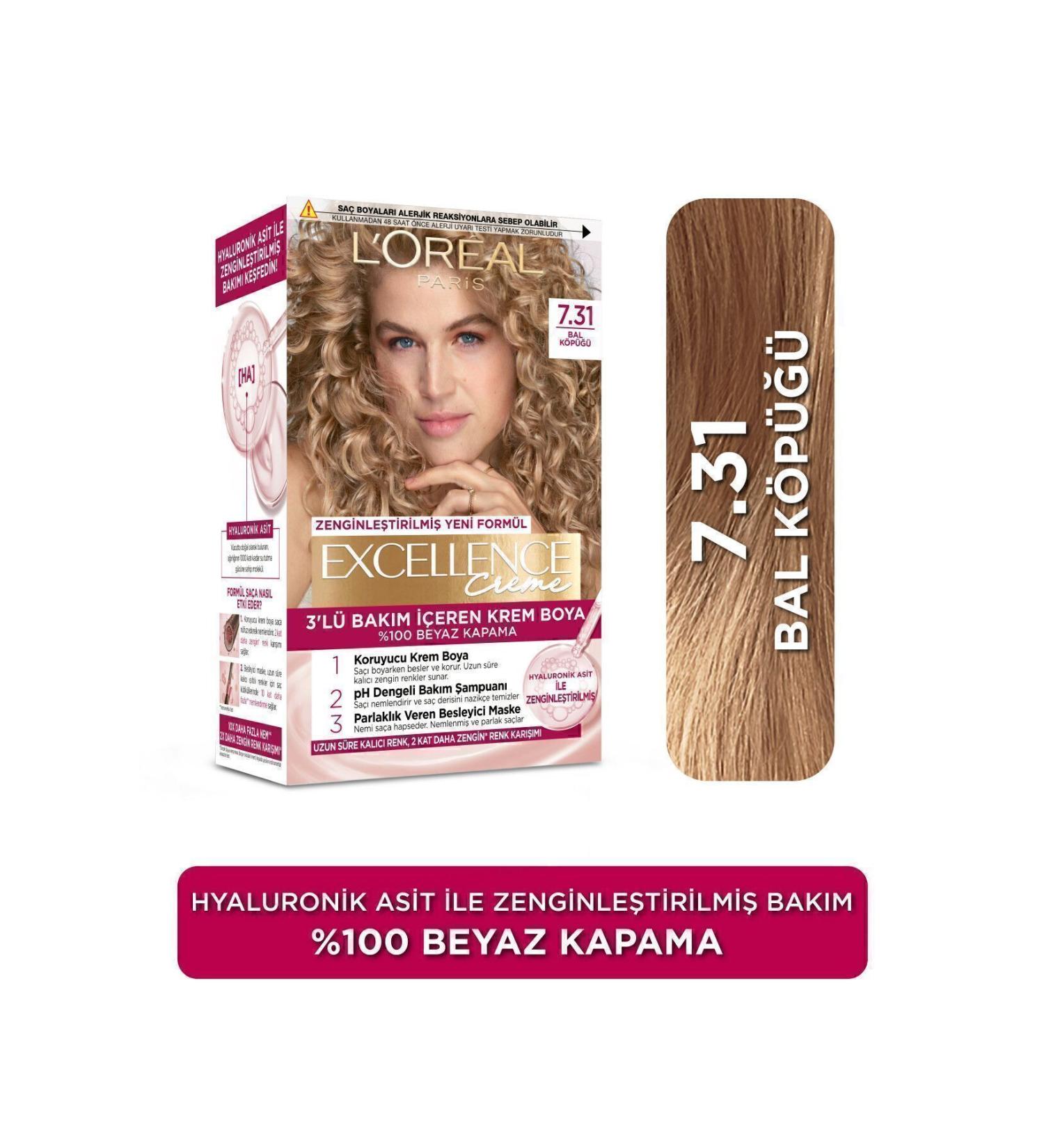 L'Oreal Paris L'Or al Paris Excellence Creme Hair Color - 7.31 Honey Foam - Buy Online on GoSupps.com