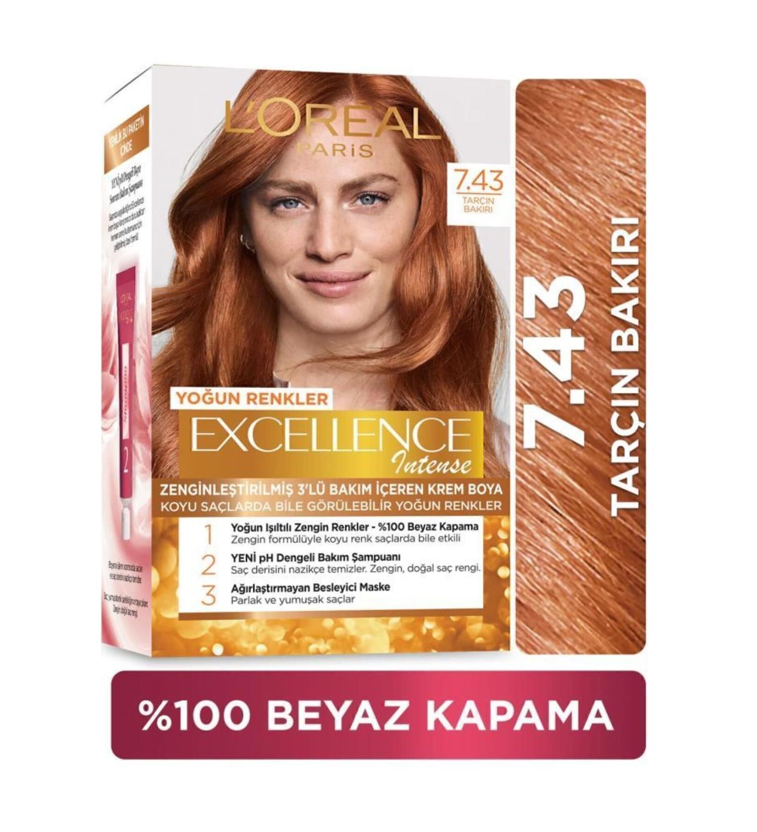L'Oreal Paris Excellence Intense Hair Dye 7.43 Cinnamon Copper - Buy Online on GoSupps.com