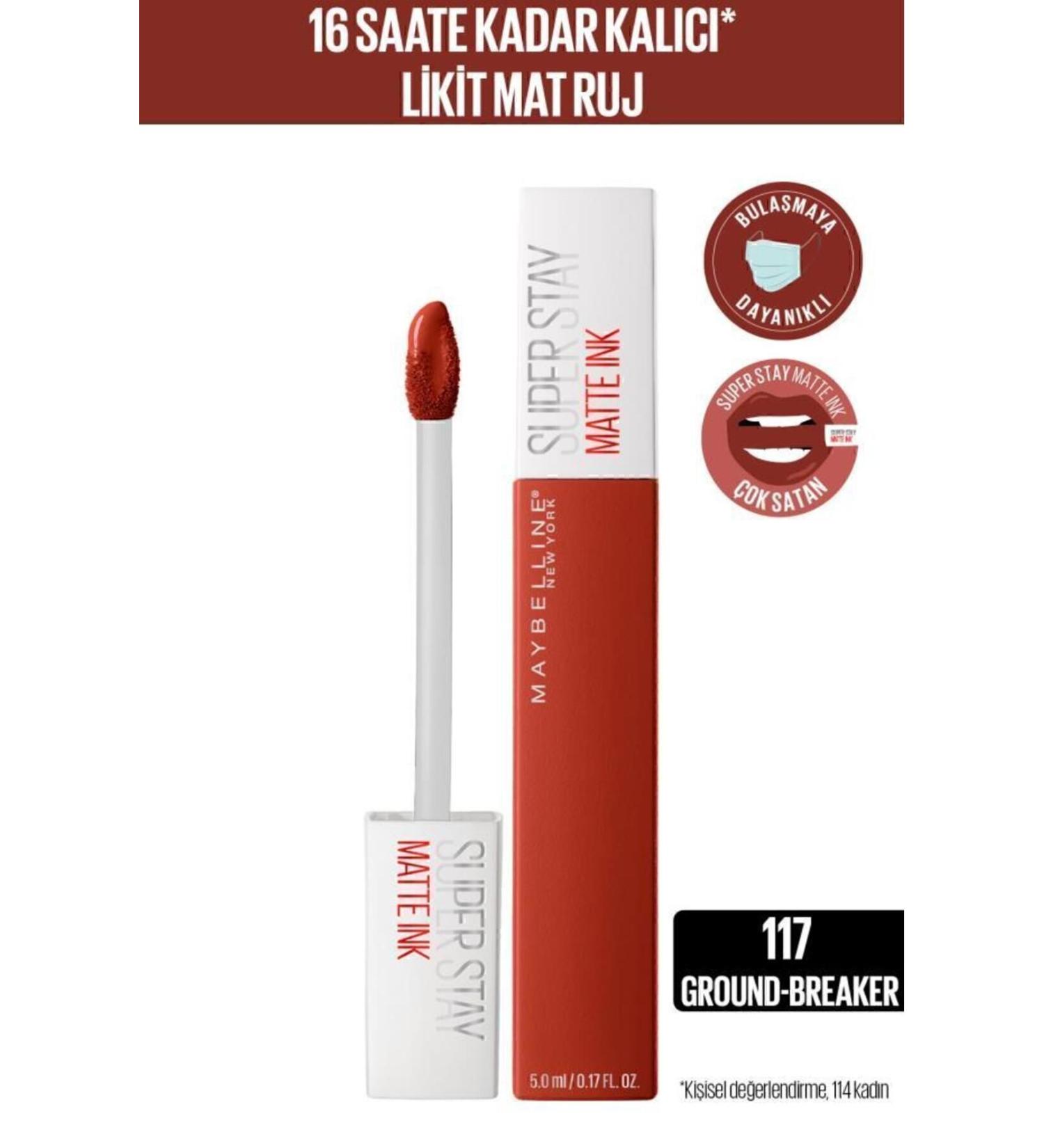 Maybelline New York Super Stay Matte Ink City Edition Liquid Matte Lipstick - 117 Ground-breaker - Buy Online on GoSupps.com
