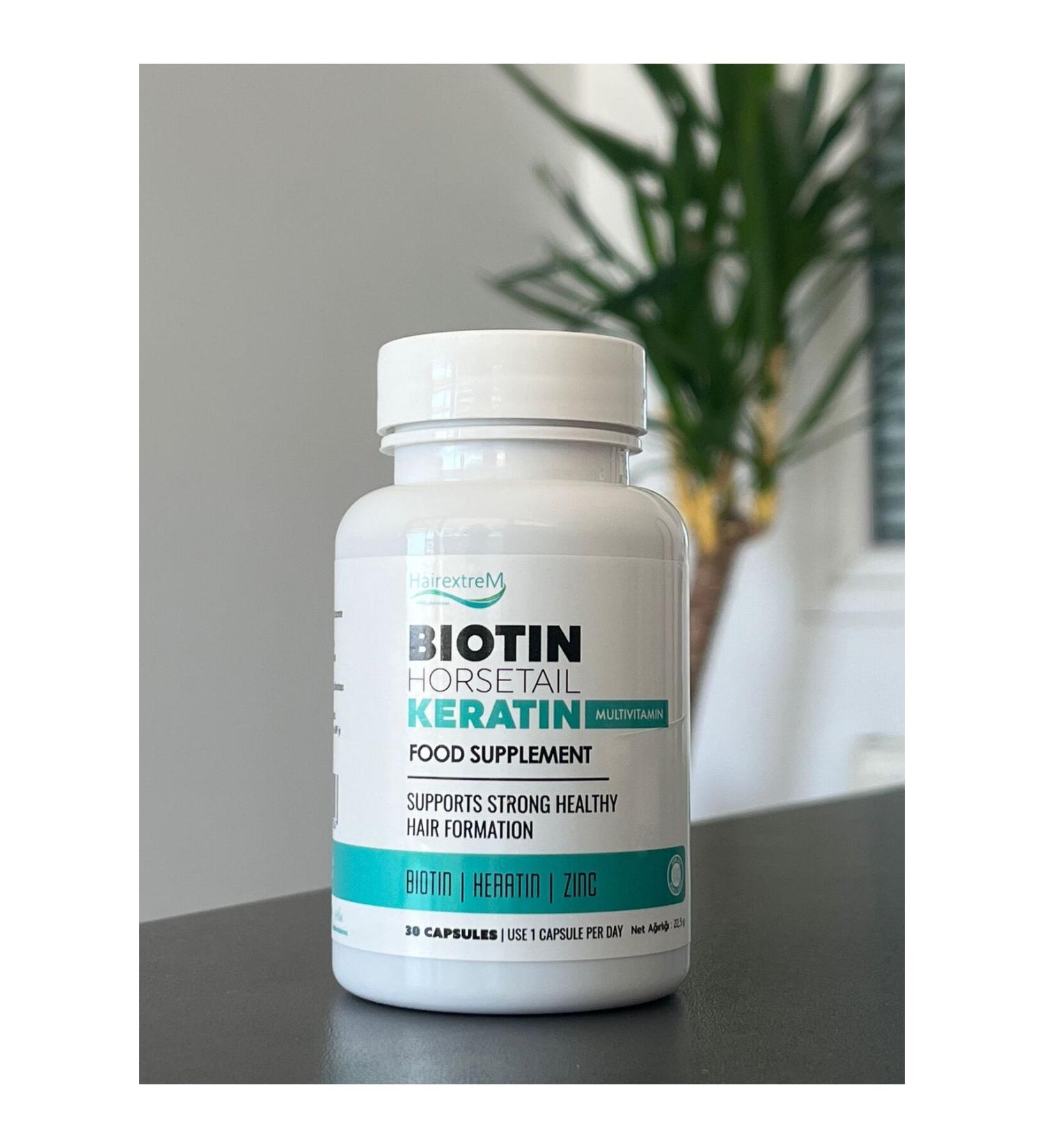 hairextrem Hair and Nail Vitamin - Hair Vitamin Support Containing Biotin Keratin Zinc and Horsetail Extract - Buy Online on GoSupps.com