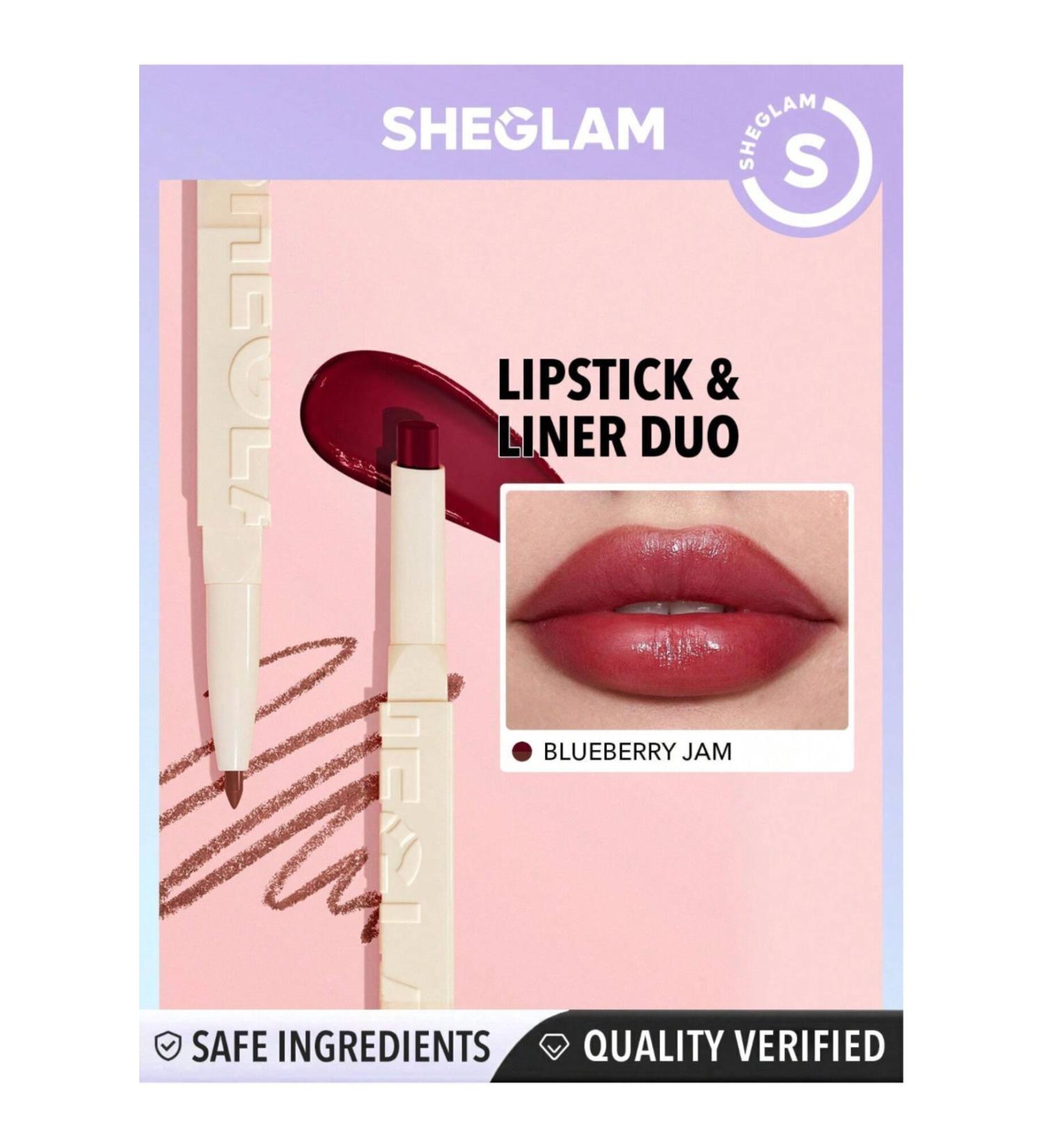 SHEGLAM GLAM 101 LIPSTICK & LINER DUO lip pencil and lipstick pencil 2in1 - Buy Online on GoSupps.com