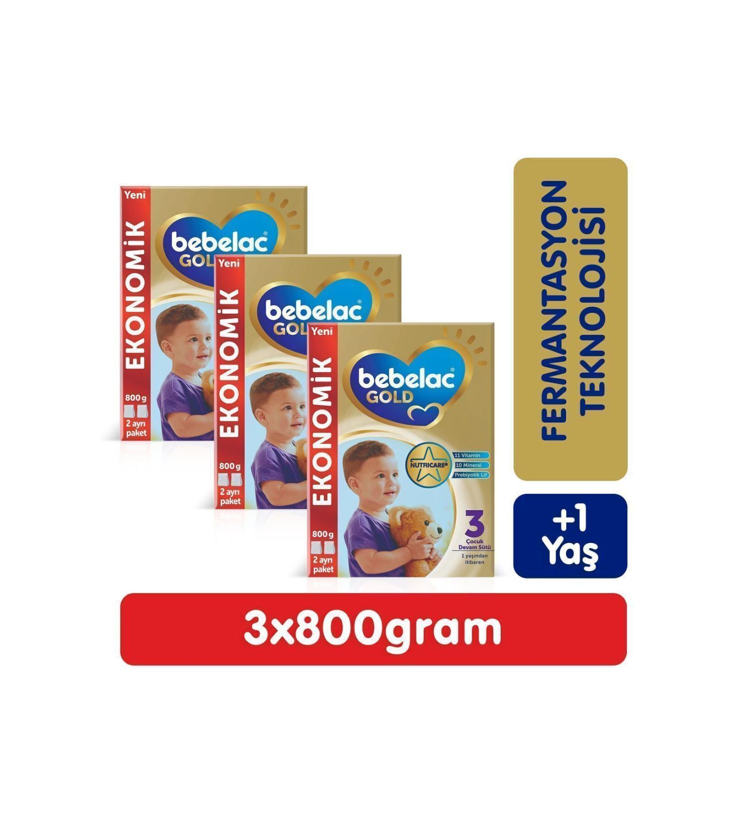 Bebelac Gold 3 Follow-On Milk 800 gr X 3 Pieces - Buy Online on GoSupps.com