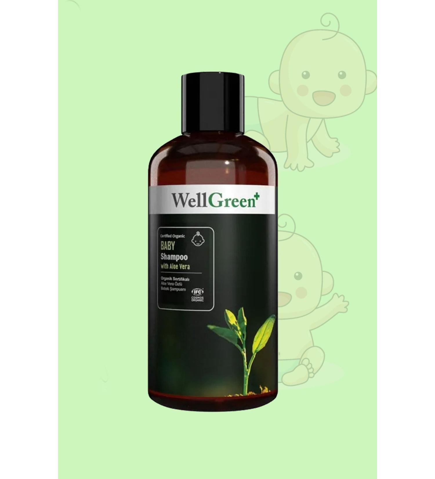 WellGreen Organic Certified Aloe Vera Baby Shampoo - 250ml - Buy Online on GoSupps.com