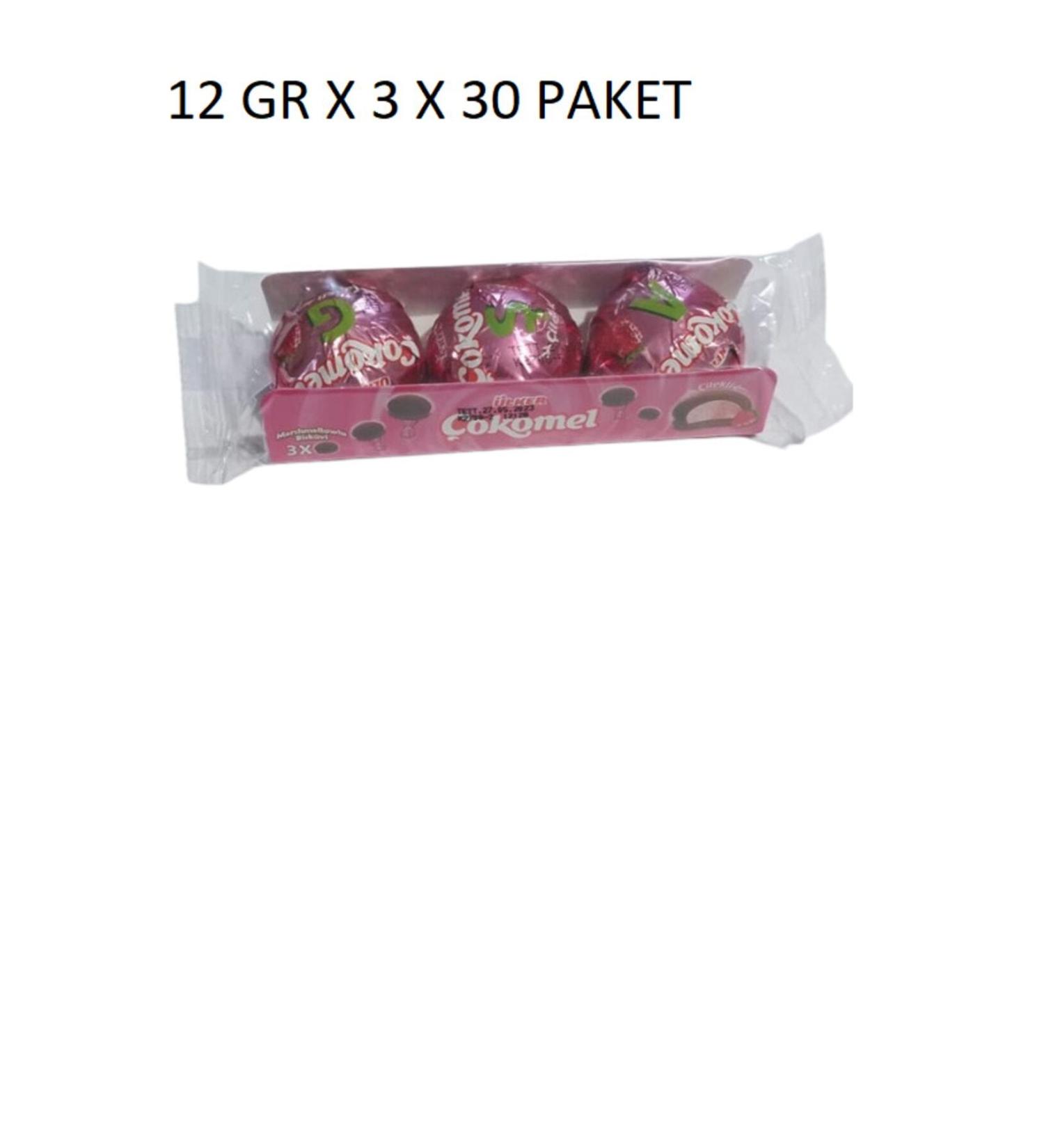 Ulker Cokomel Strawberry 12 Gr X 3x 30 Pieces