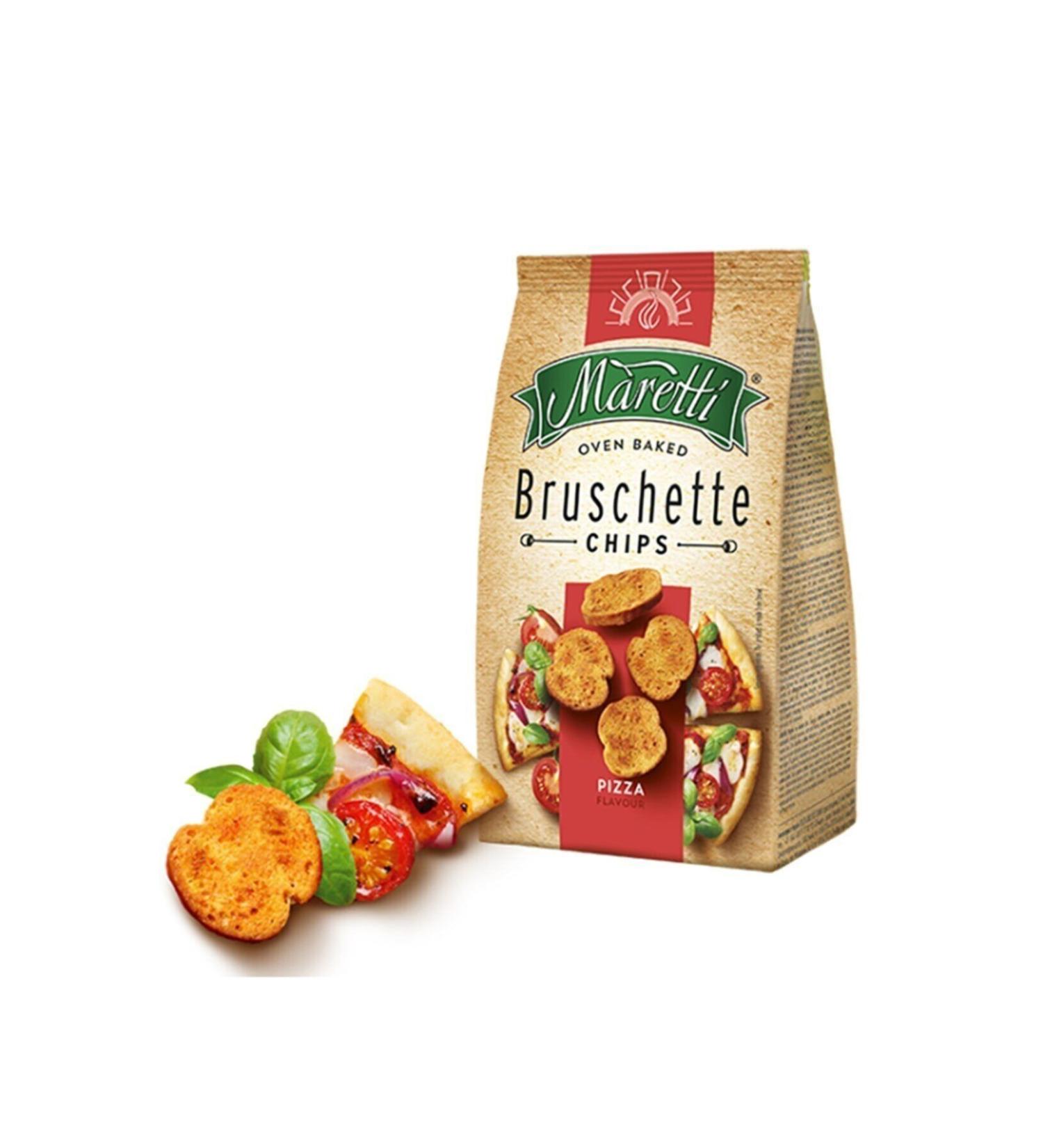 Maretti 5 Pieces Bruschette Chips Pizza Toasted Bread 70 Gr