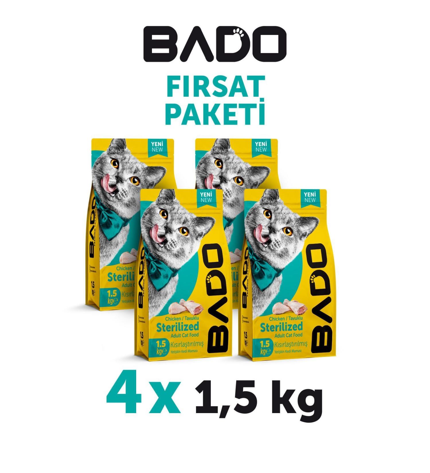 Bado Sterilized Adult Chicken Cat Food 1500 Gr X 4 Pcs Opportunity Package