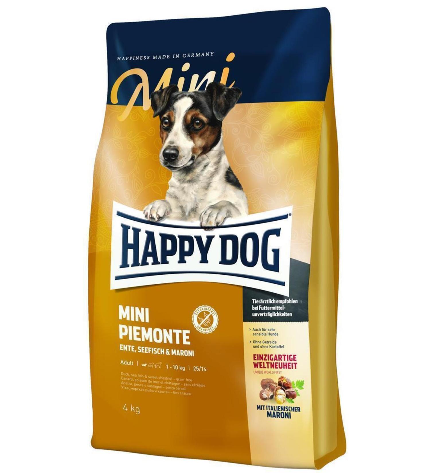 Happy Dog Piemonte Duck and Sea Fish Grain-Free Mini Breed Adult Dog Dry Food 4 Kg
