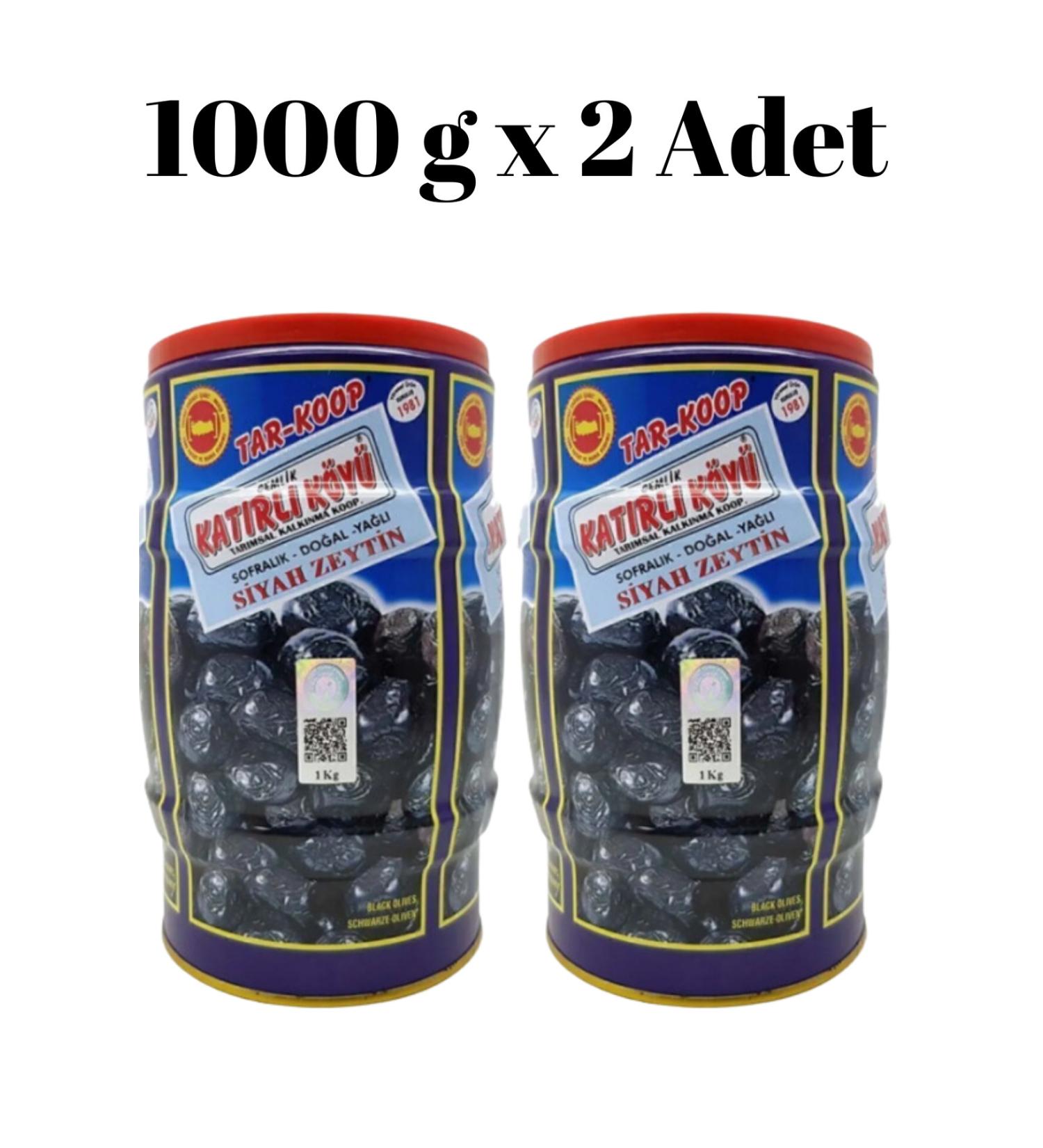 Efsoon Organics Gemlik Kat rl Village Breakfast Black Olives Tin 1 Kg x 2 Pieces