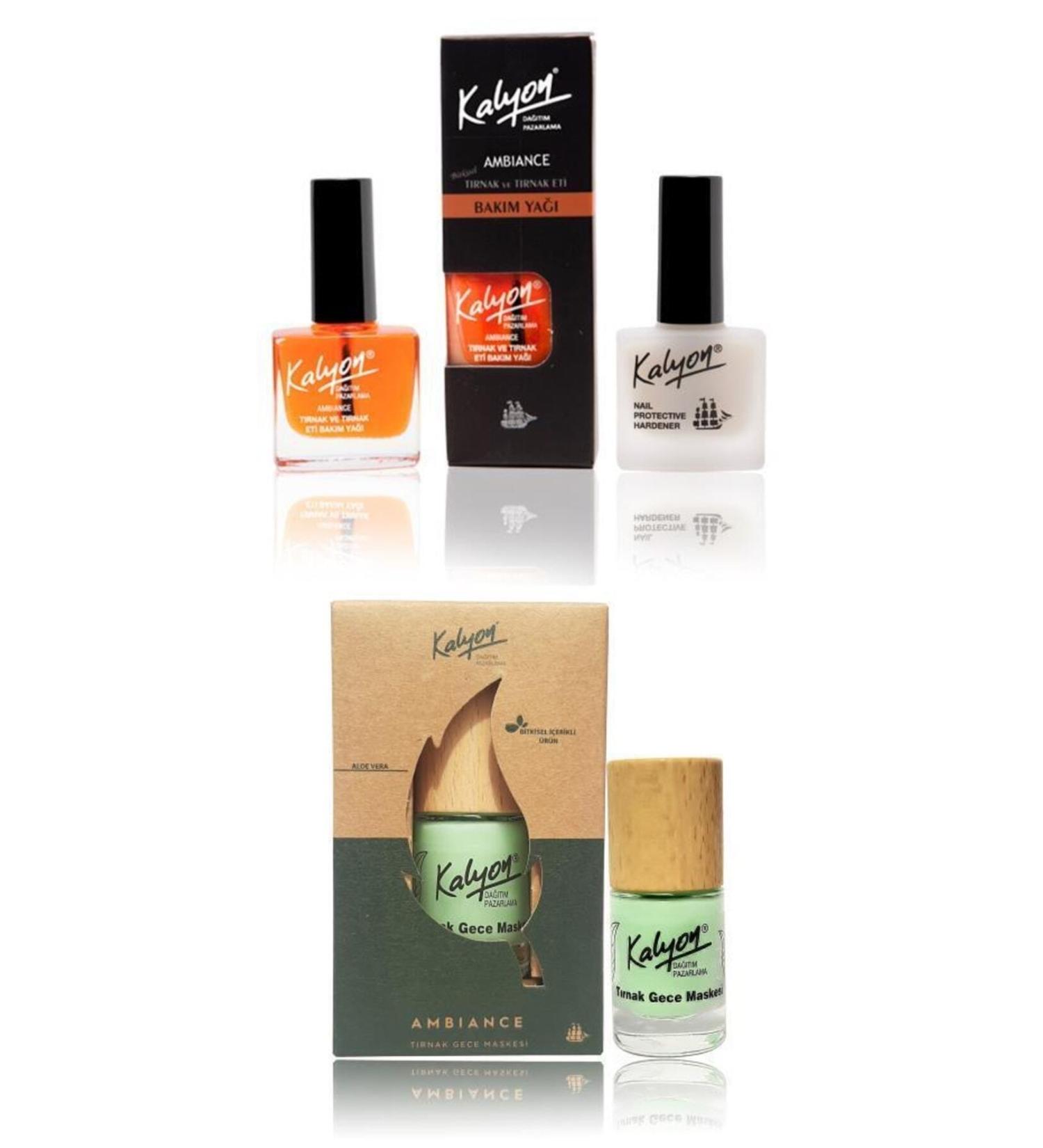 Kalyon Nail Hardener + Care Oil + Herbal Nail Night Mask 11 Ml