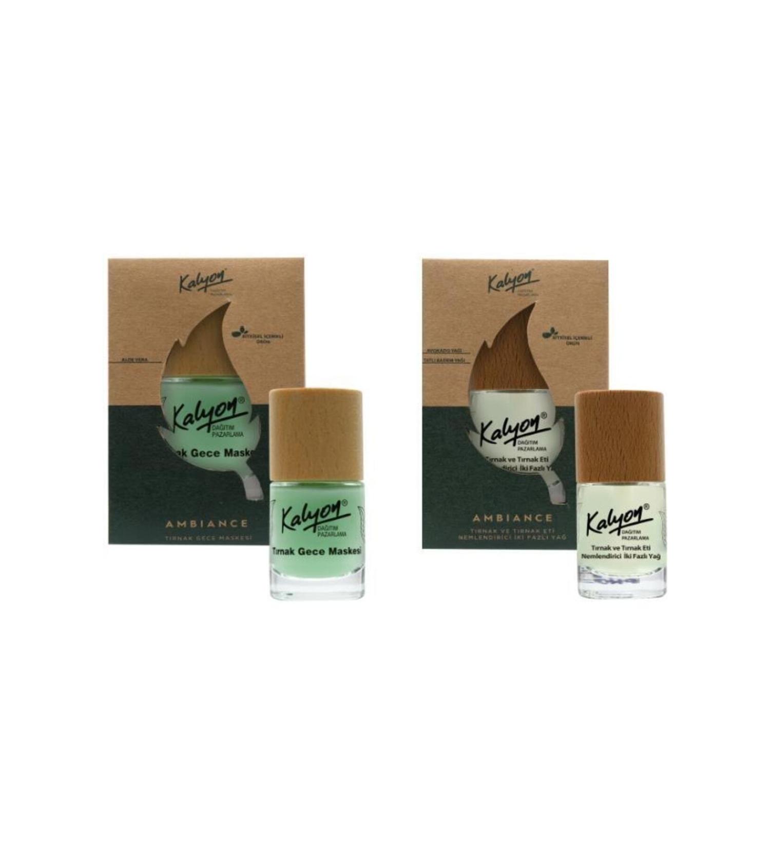 Kalyon Herbal Nail and Cuticle Moisturizing Two Phase Oil 11 Ml + Nail Night Mask 11 Ml