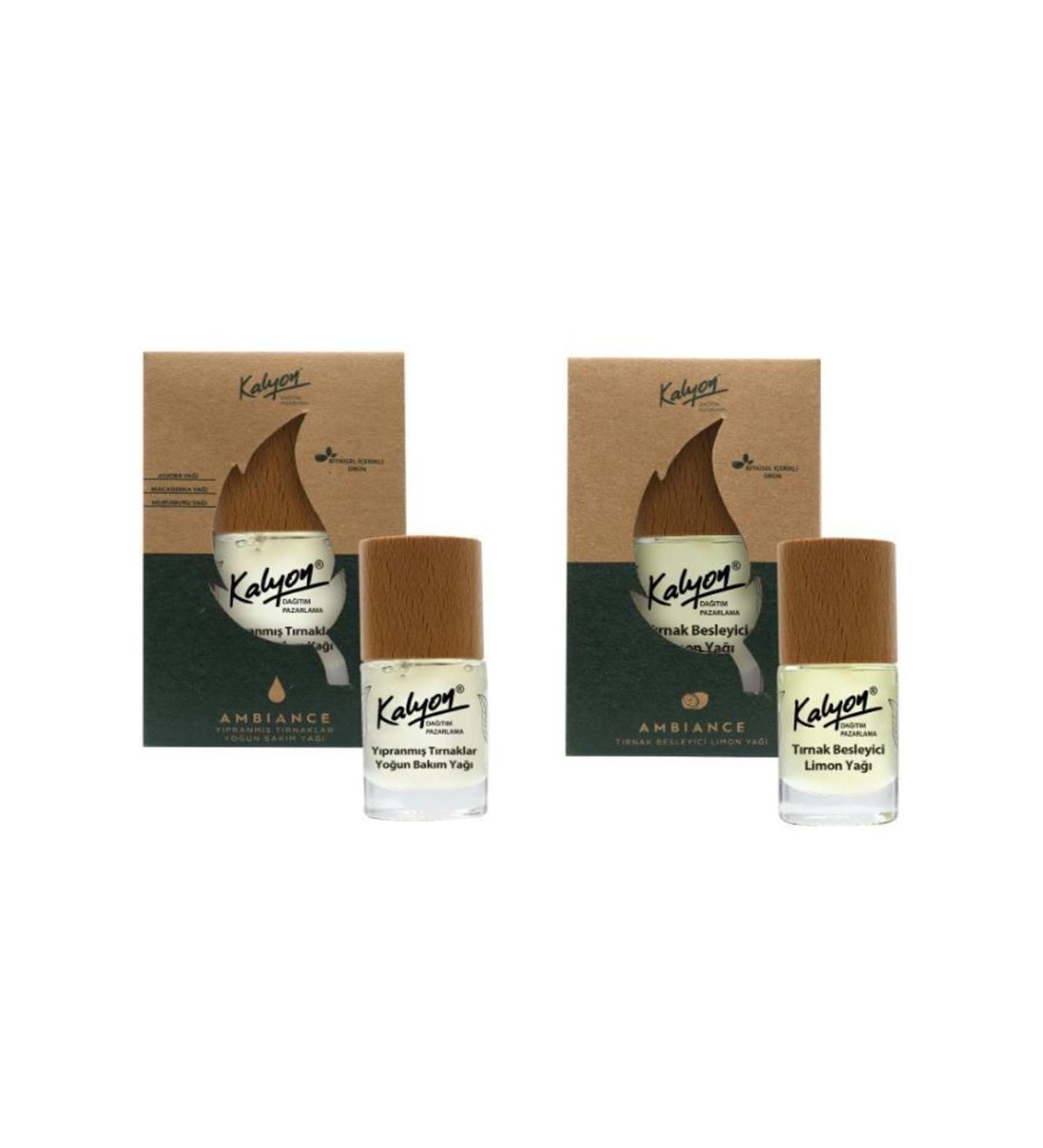 Kalyon Herbal Damaged Nails Intensive Care Oil 11 Ml + Nail Nourishing Lemon Oil 11 Ml