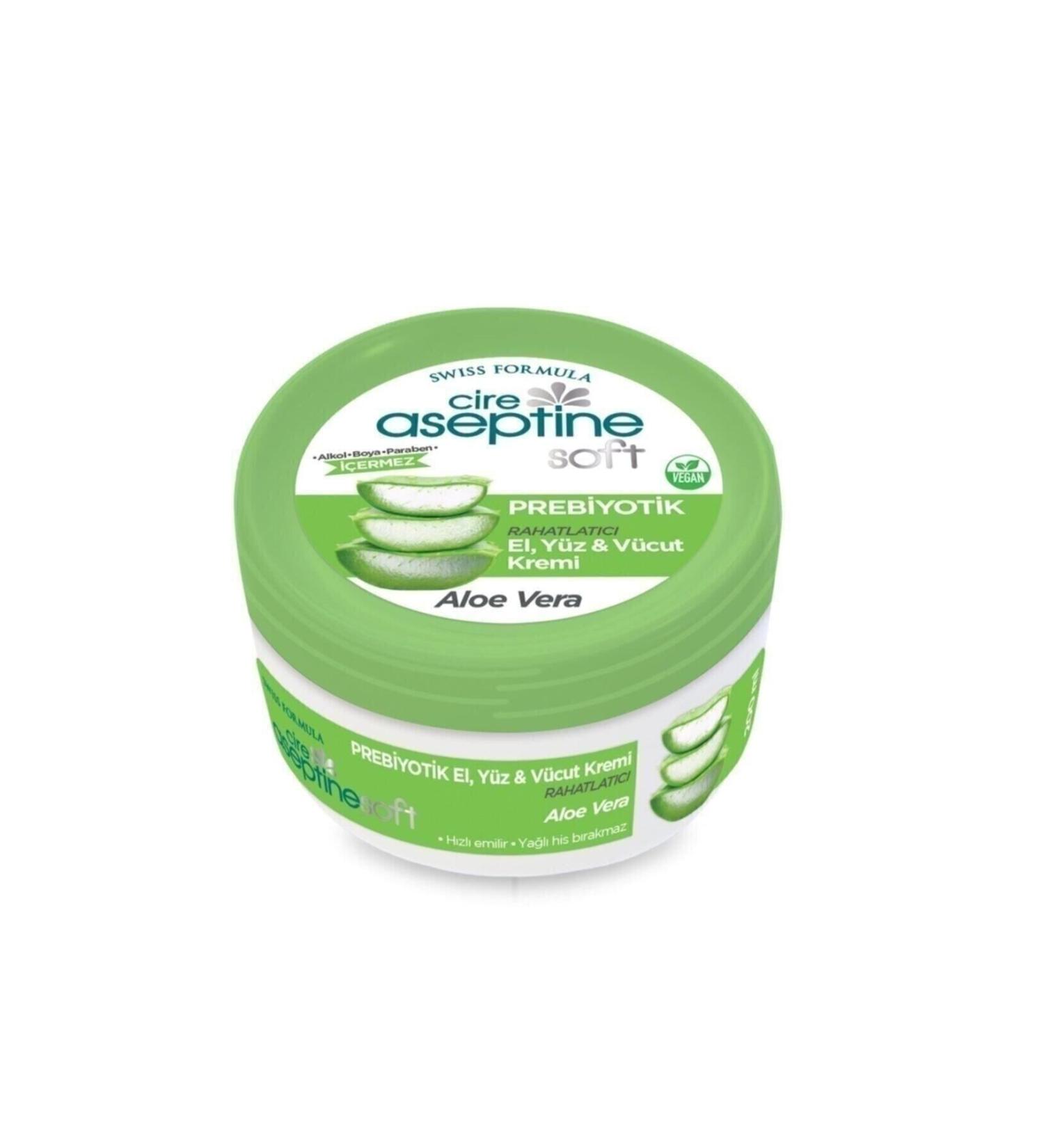 Cire Aseptine Cire Aceptine Soft Prebiotic Aloe Vera Hand Face and Body Cream 200 ml