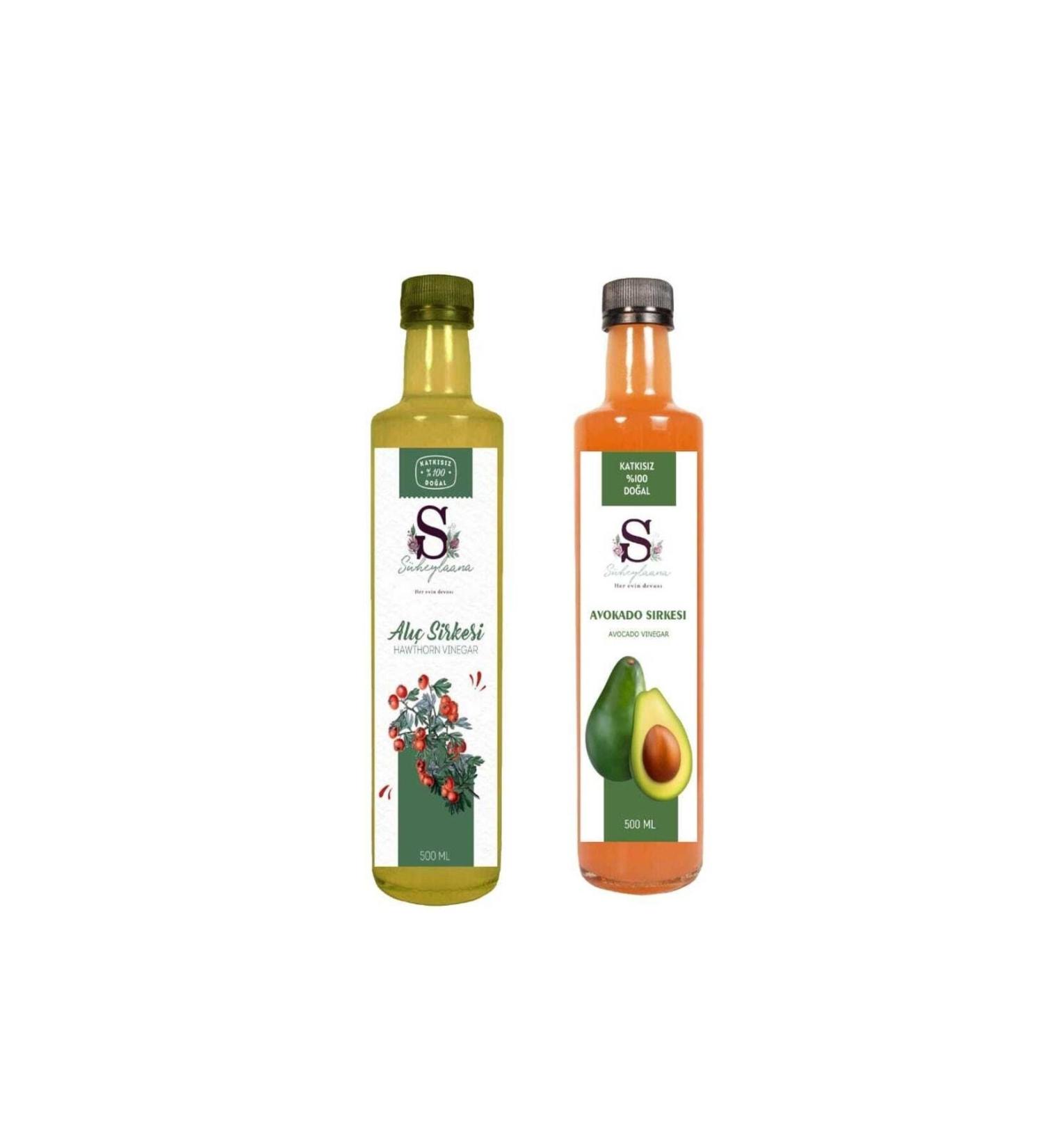 Suheylaana Natural Hawthorn Vinegar 500 Ml And Avocado Vinegar 500 Ml