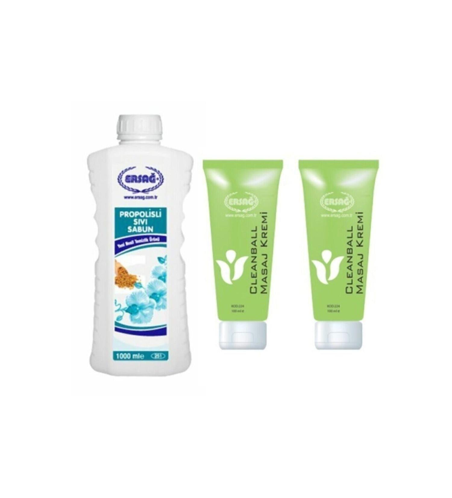 Ersa Cleanball Massage Cream 200 ml X 2 & Propolis Liquid Soap - Buy Online on GoSupps.com