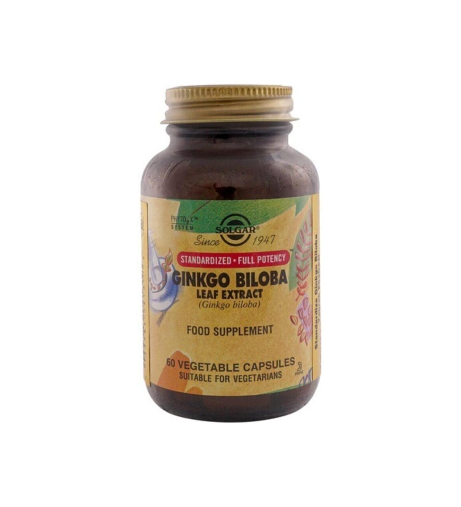 Solgar Ginkgo Biloba Leaf Extract 60 Capsules - Buy Online on GoSupps.com