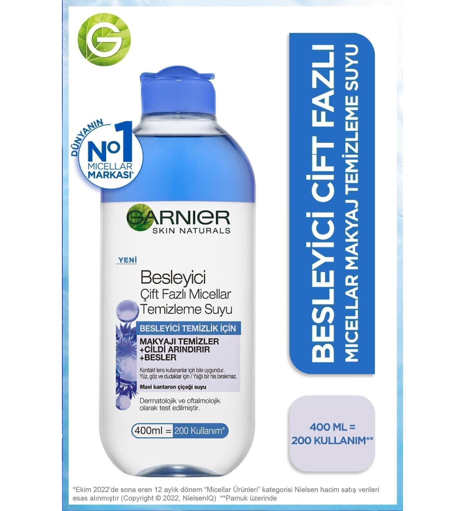 Garnier Nourishing Dual Phase Micellar Make-Up Remover Water 400 ml - Buy Online on GoSupps.com