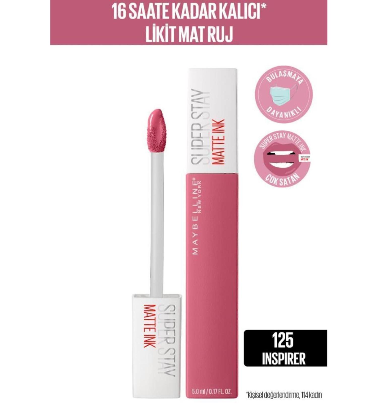 Maybelline New York Super Stay Matte Ink City Edition Likit Mat Ruj - 125 Inspirer - Buy Online on GoSupps.com