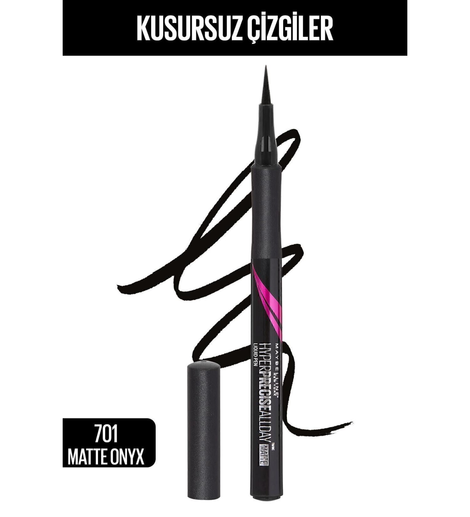 Maybelline New York Hyper Precise All Day Eyeliner - 701 Matte Onyx - Matte Black - Buy Online on GoSupps.com