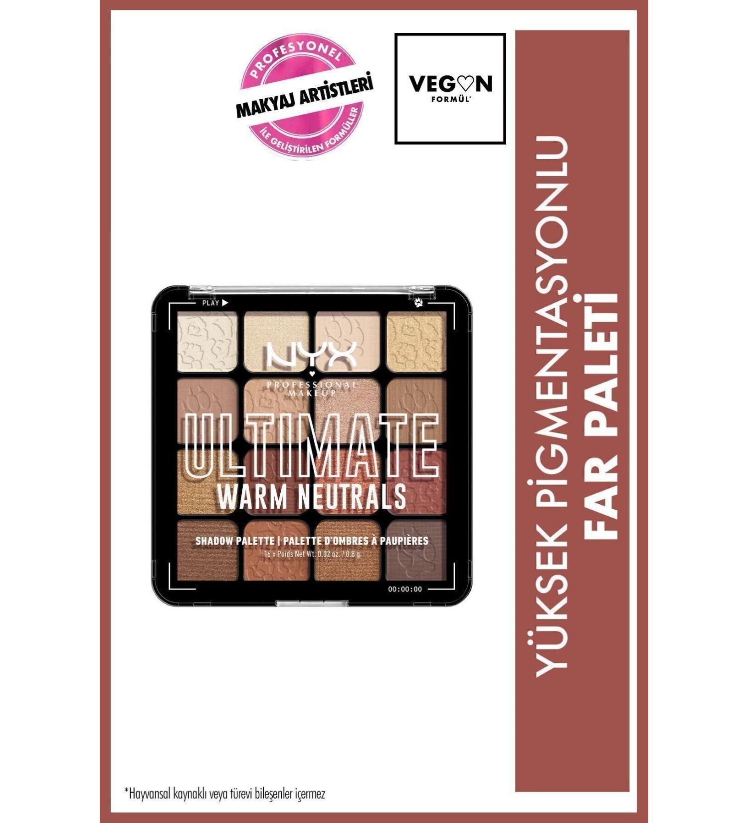 NYX Professional Makeup Eyeshadow Palette - Ultimate Shadow Pallette Warm Neutrals 800897017644 - Buy Online on GoSupps.com