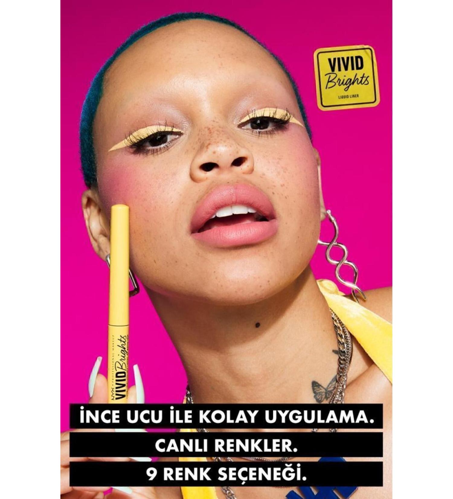 NYX Professional Makeup Vivid Brights Liquid Eyeliner - Cyan Simp - Buy Online on GoSupps.com