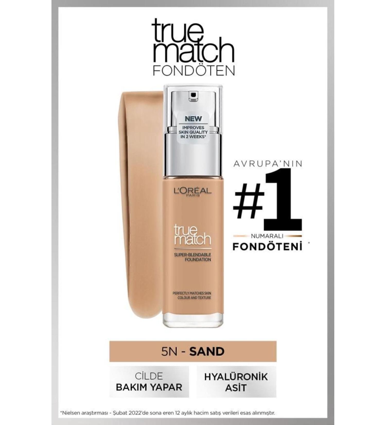 L'Oreal Paris L'or al Paris True Match Caring Foundation 5n Sand - Buy Online on GoSupps.com