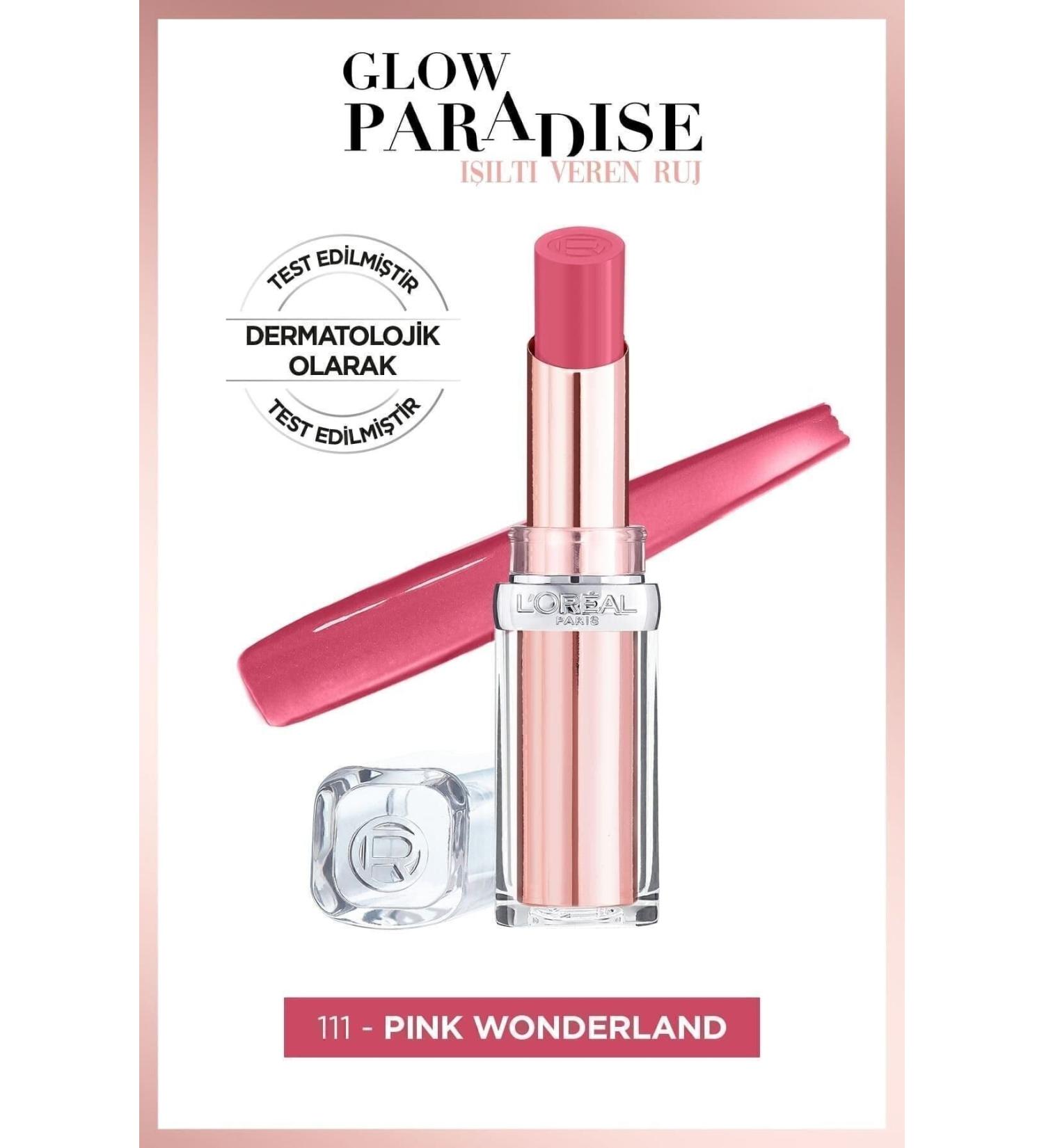 L'Oreal Paris L'or al Paris Glow Paradise Balm-in-lipstick - Shimmering Lipstick 111 Pink Wonderland - Buy Online on GoSupps.com