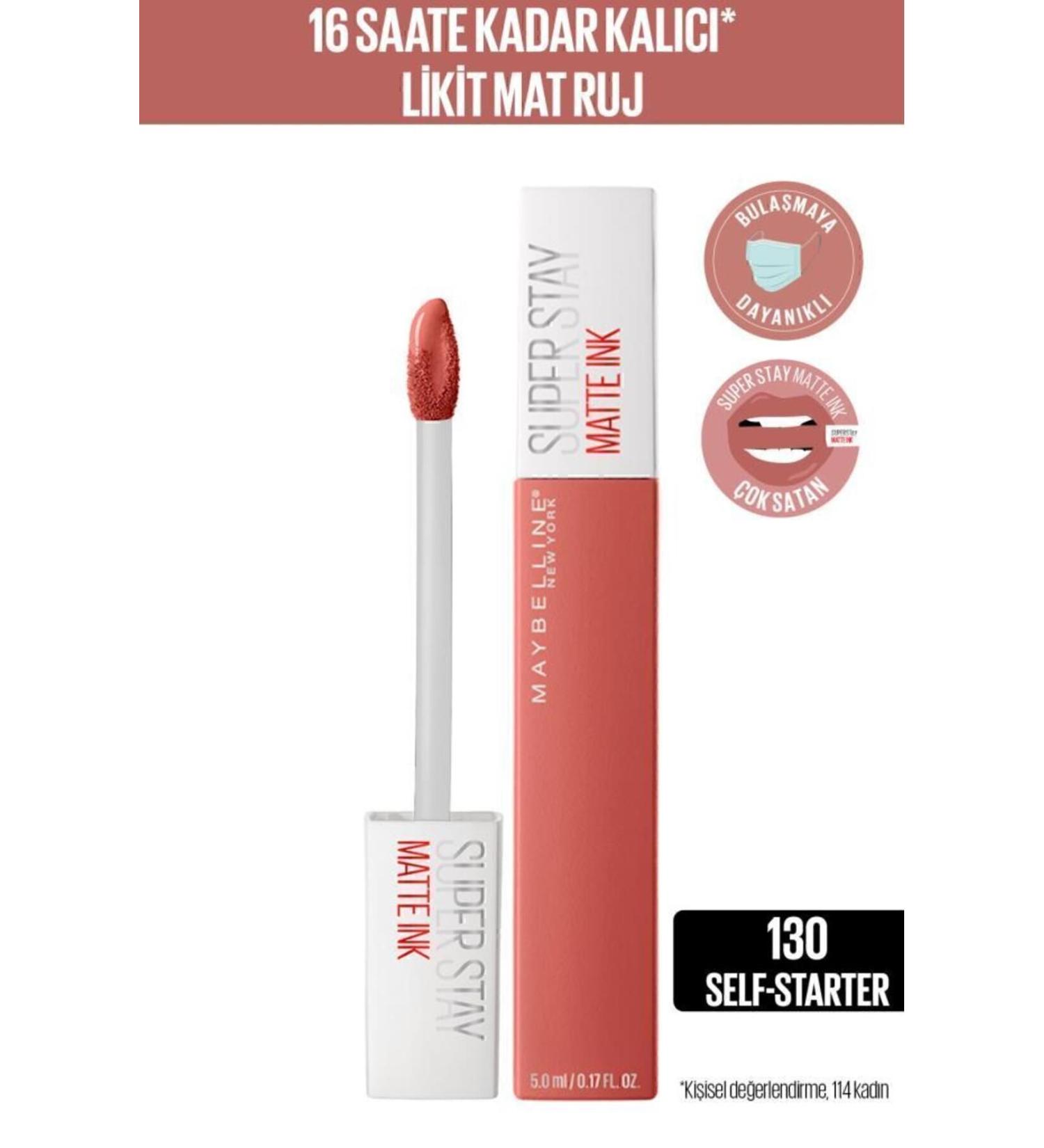 Maybelline New York Super Stay Matte Ink City Edition Liquid Matte Lipstick - 130 Self-starter - Buy Online on GoSupps.com