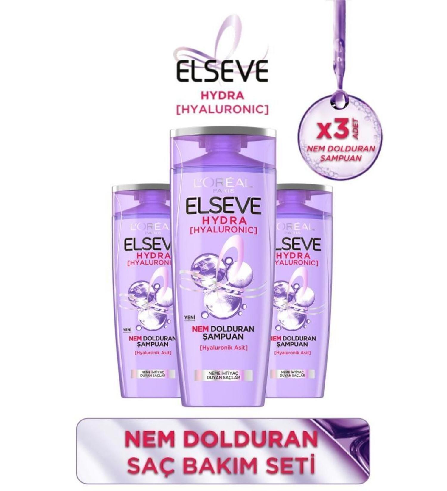 Elseve Hydra hyaluronic Moisture Filling Shampoo 360 Ml Set of 3 - Buy Online on GoSupps.com