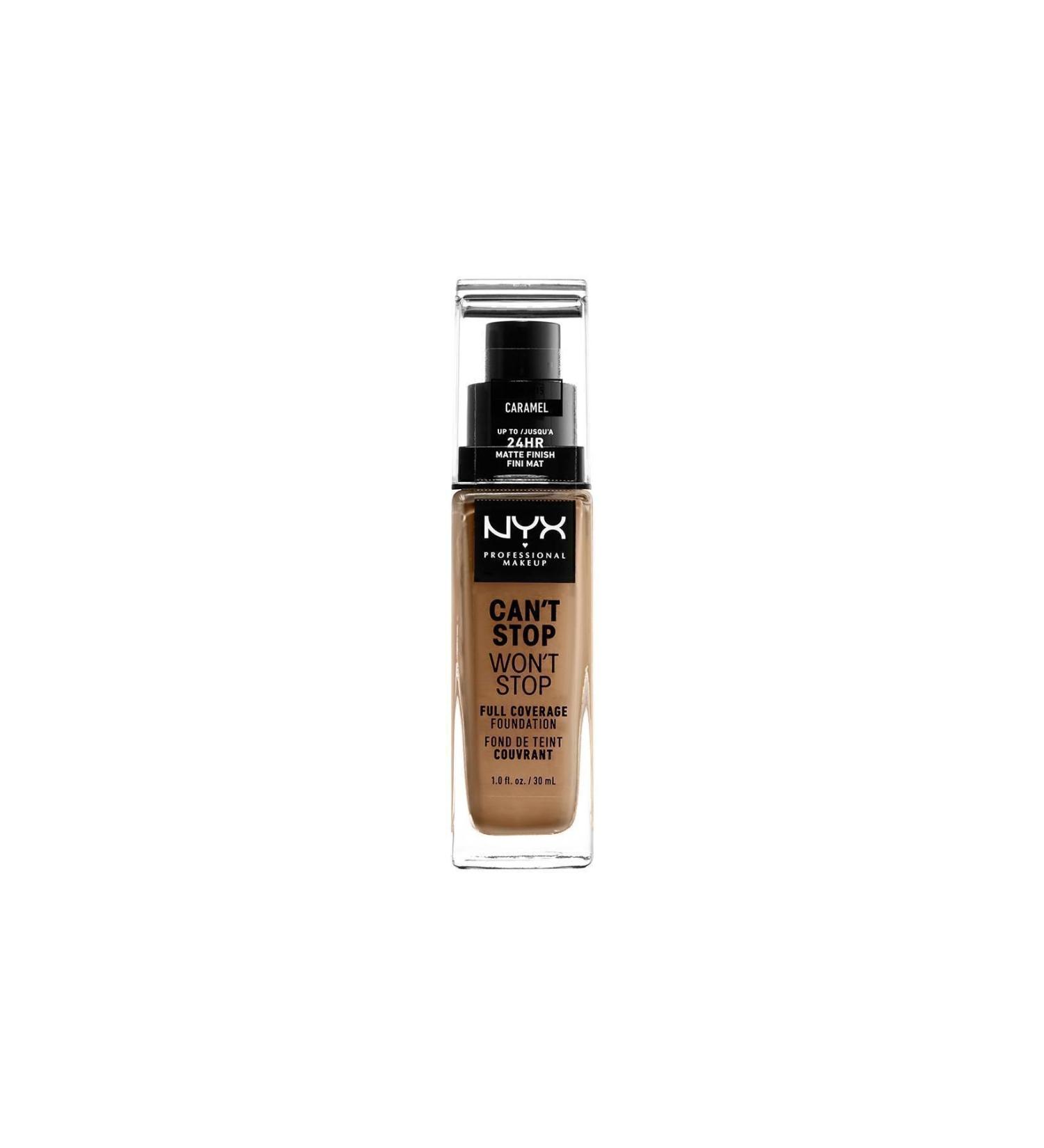 NYX Professional Makeup Foundation - Can't Stop Won't Stop Full Coverage Foundation 15 Caramel 30 Ml 800897157326 - Buy Online on GoSupps.com