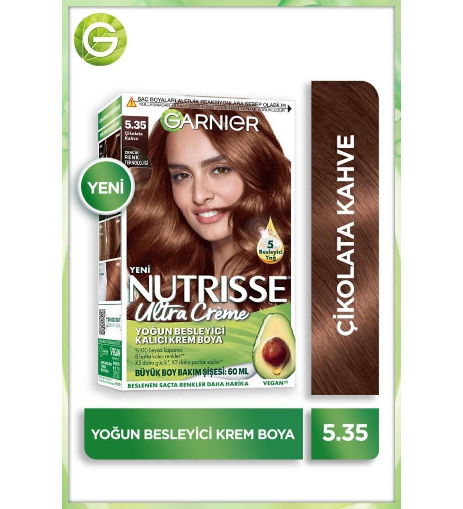 Garnier Nutrisse Intense Nourishing Permanent Cream Hair Dye 5.35 Chocolate Brown - Buy Online on GoSupps.com