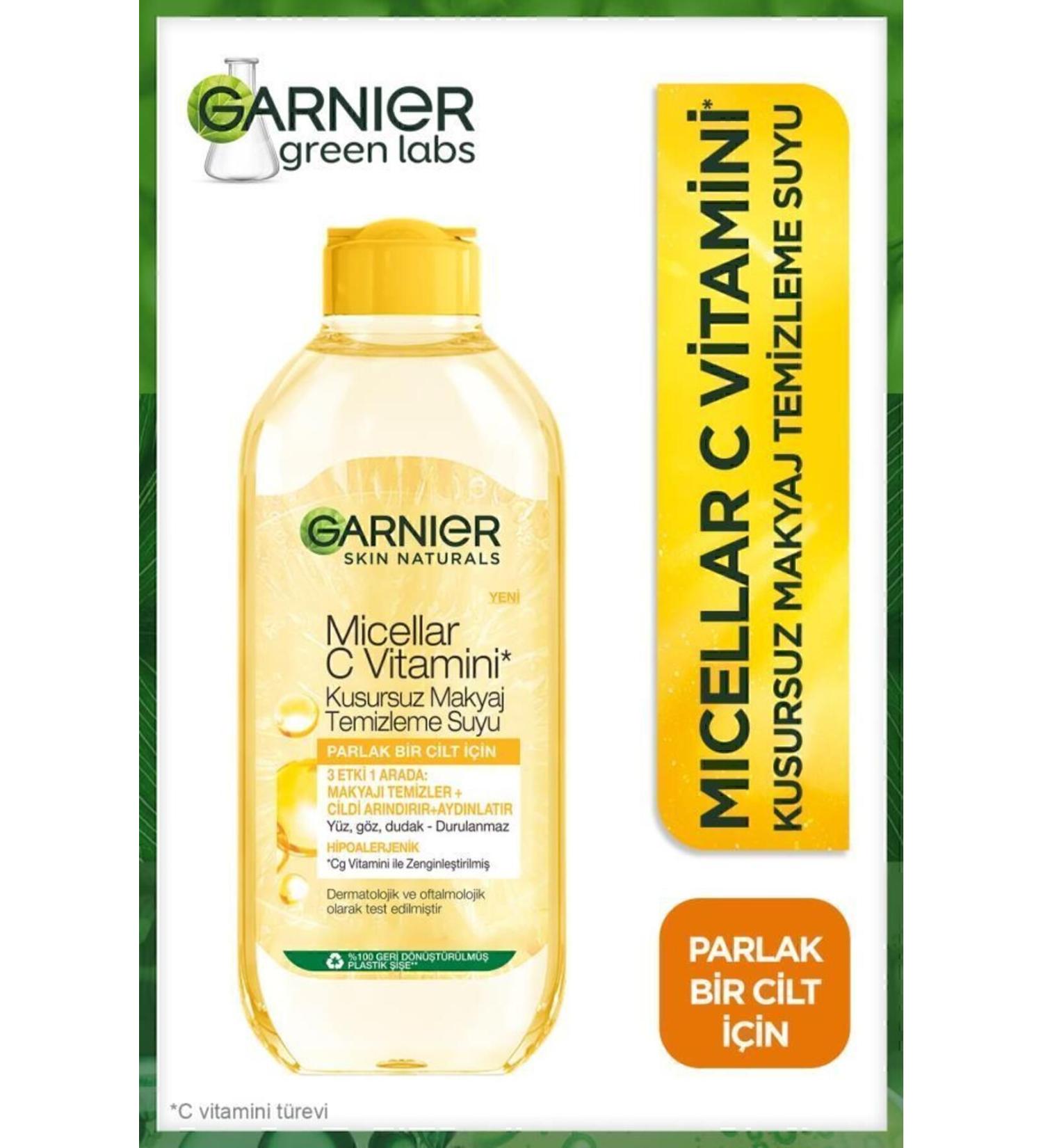 Garnier STD Micellar Vitamin C Flawless Make-Up Remover Water 400ml Classic - Buy Online on GoSupps.com
