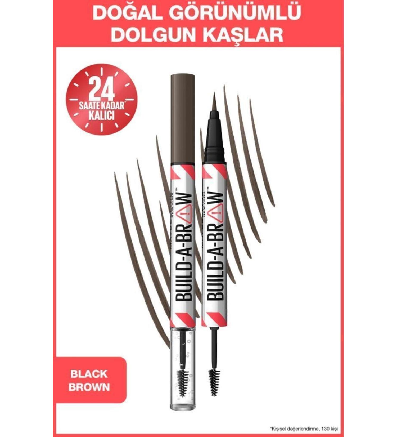 Maybelline New York Build a Brow 2in1 Eyebrow Pencil and Gel Black Brown - Buy Online on GoSupps.com