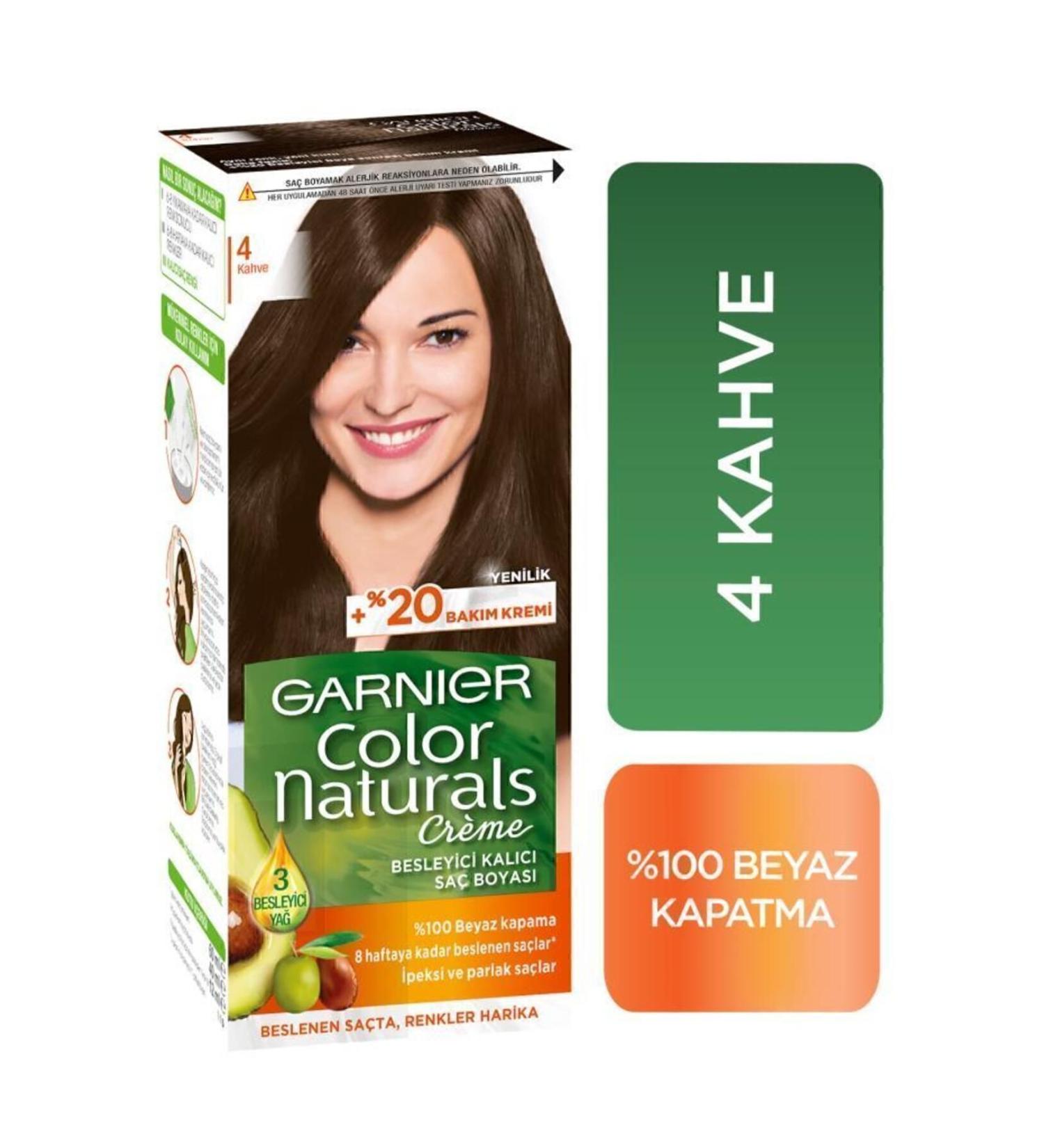 Garnier Color Naturals Hair Dye 4 Brown - Buy Online on GoSupps.com