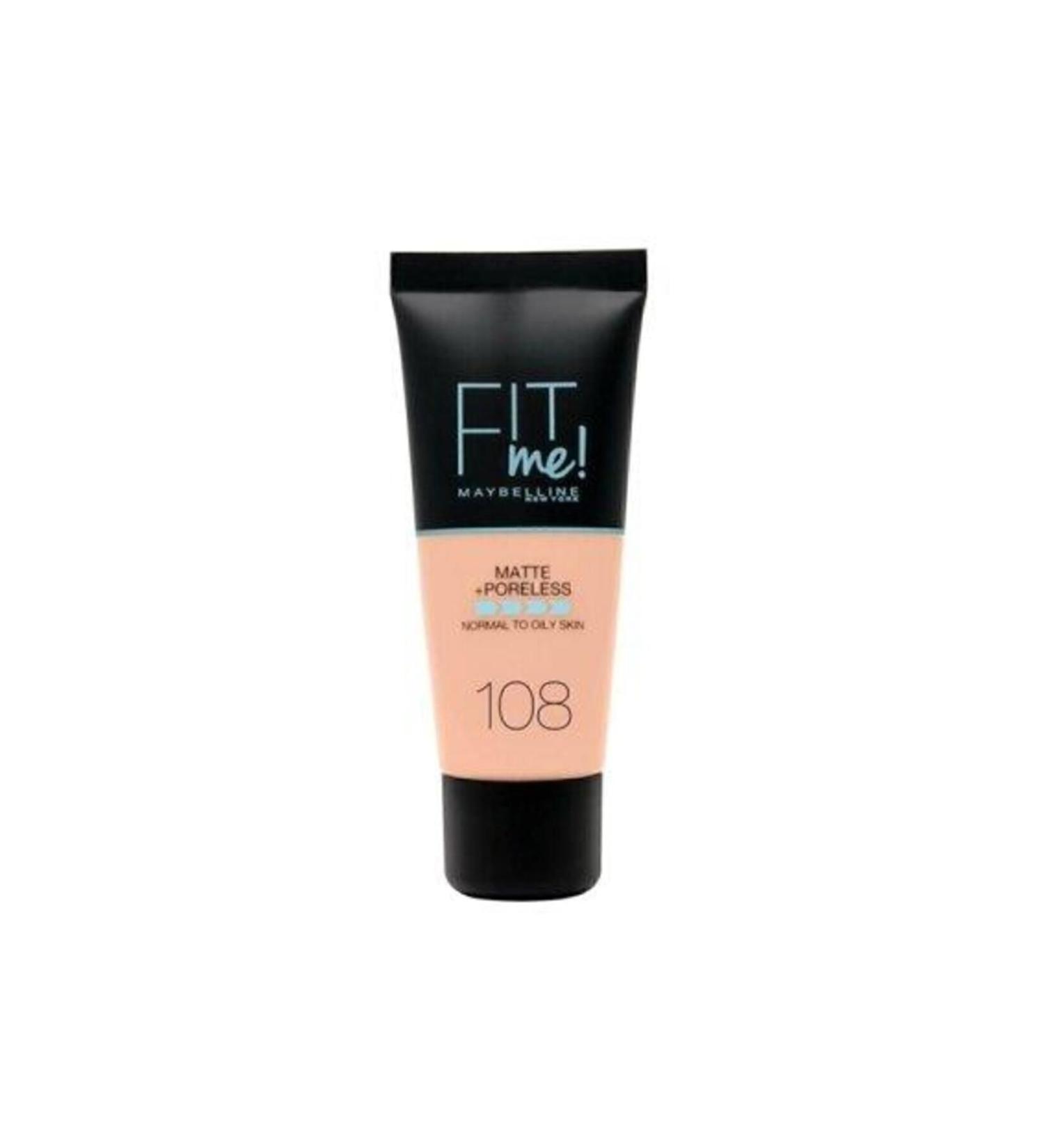 Maybelline New York Matte Foundation - Fit Me Matte Poreless Foundation 108 Rose Vanilla - Buy Online on GoSupps.com