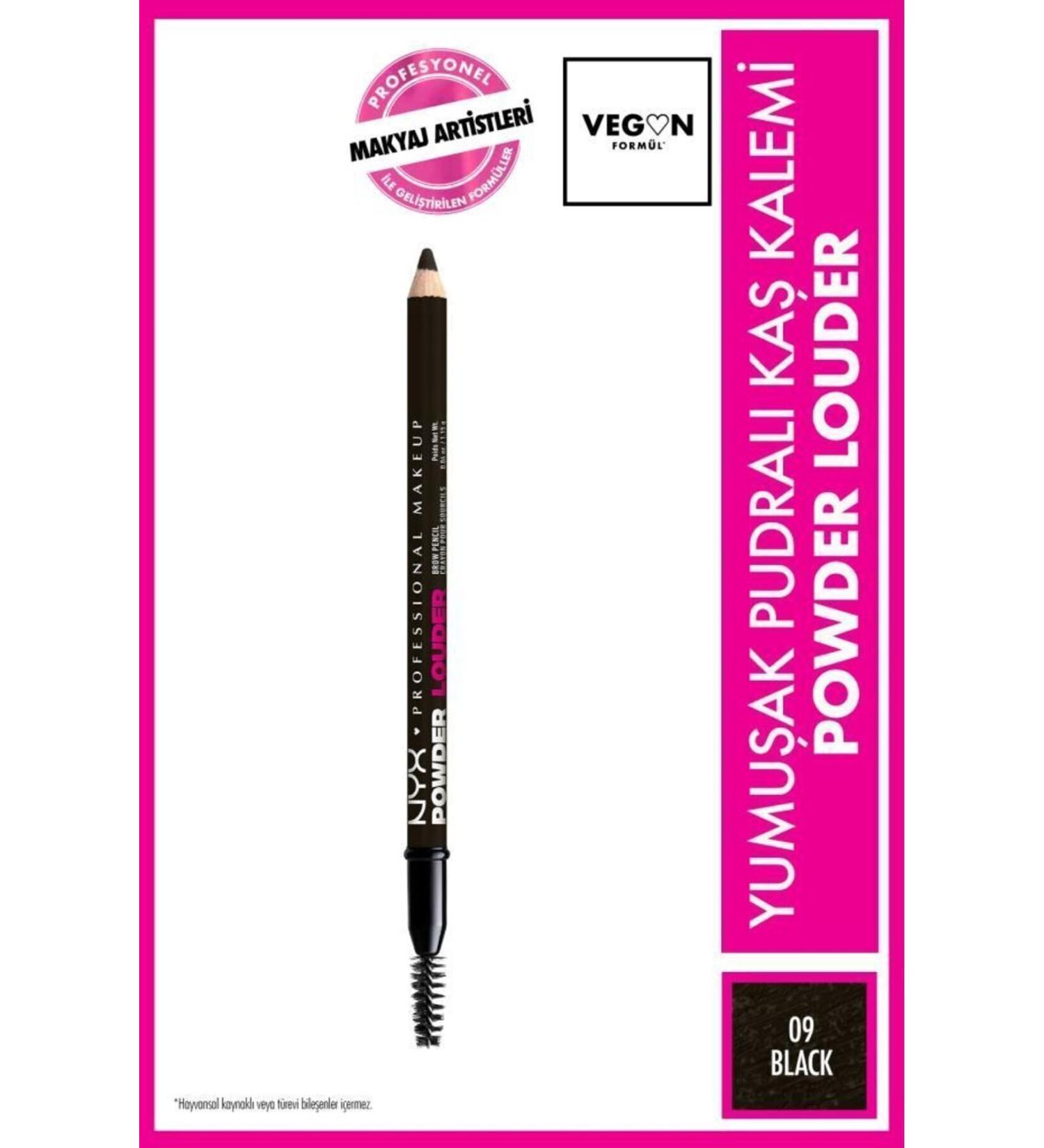 NYX Professional Makeup Powder Louder Powder Brow Pencil - 09 Black - Buy Online on GoSupps.com