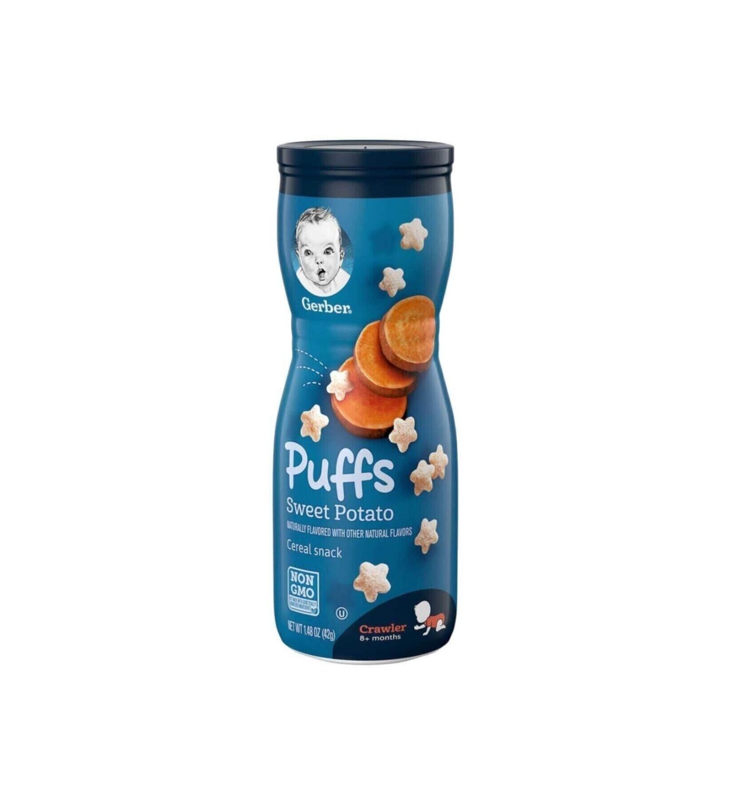 Gerber Healthy Snack Puffs Sweet Potato Flavored 8+ Months 42 Gr - Buy Online on GoSupps.com